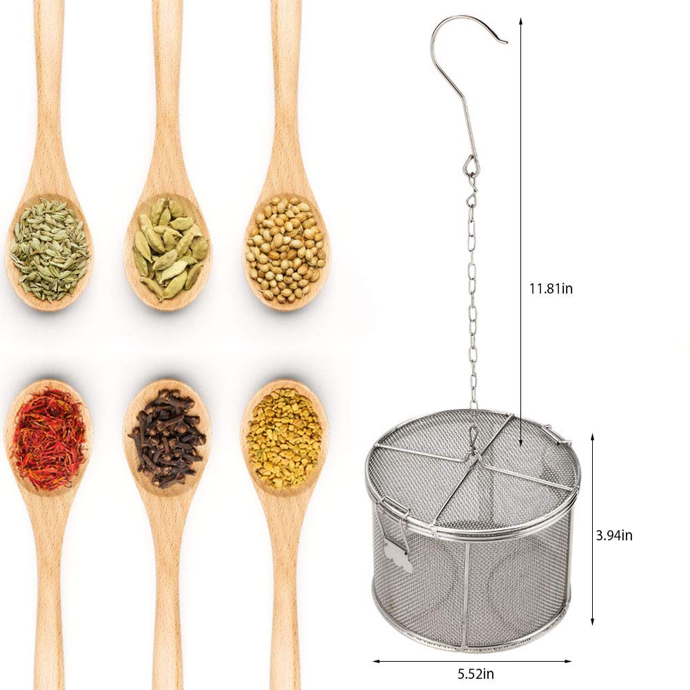 Stainless Steel Spice Seasoning Strainer Tea Ball Strainer Soup Seasonings Seperation Basket Spice Filter Kitchen Tools 5.52 X 3