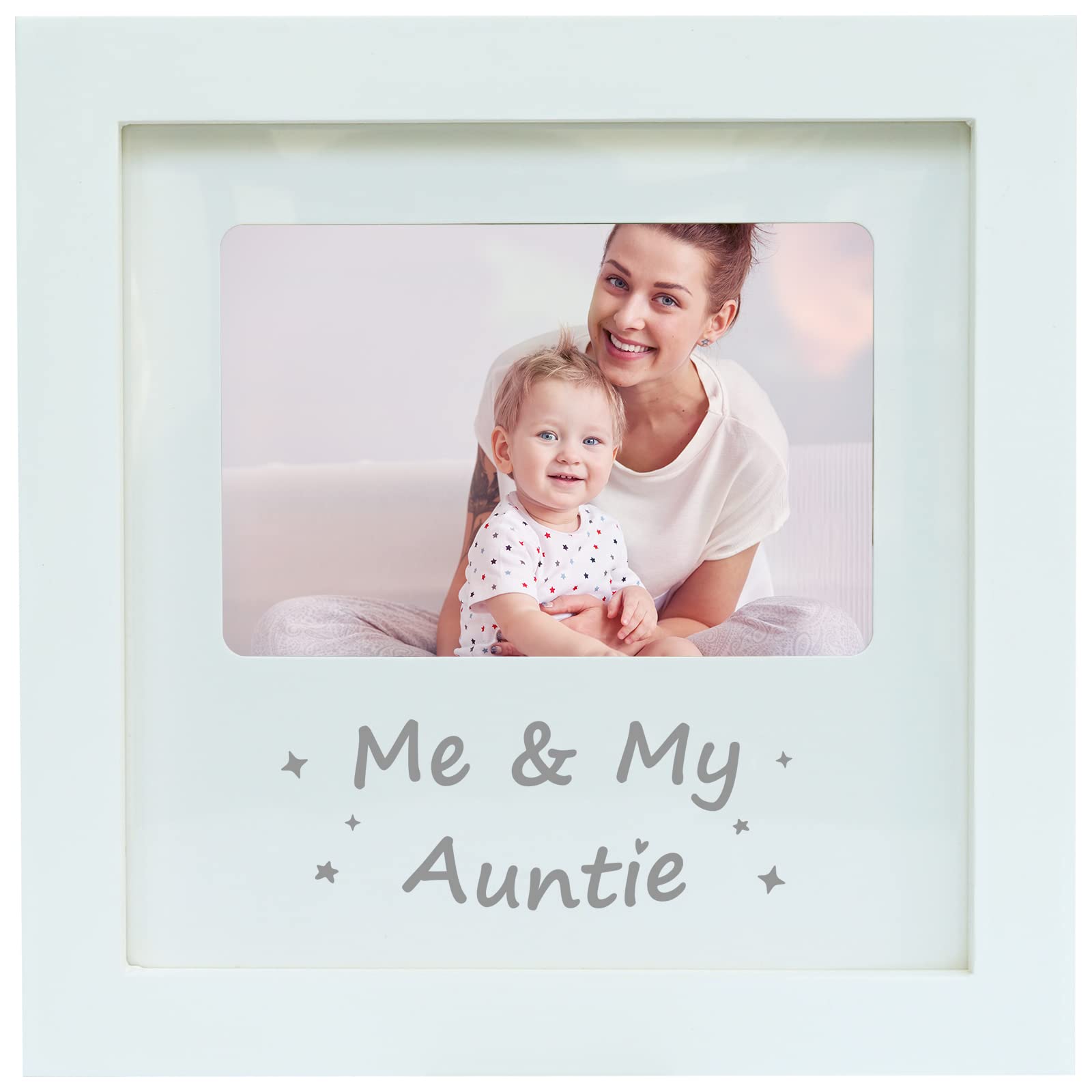 HAMUIERS Me and My Auntie Picture Frame, Aunt Picture Frame Baby Keepsake Photo Frame, New Aunt Gifts, Nursery D?or, White