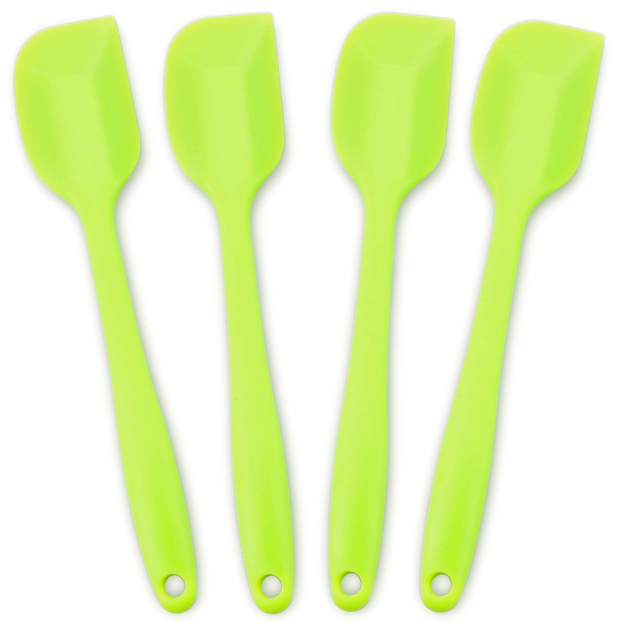 Silicone Spatula 4-Piece Set, Heat-Resistant Non-Stick Rubber Spatulas With Stainless Steel Core, Green