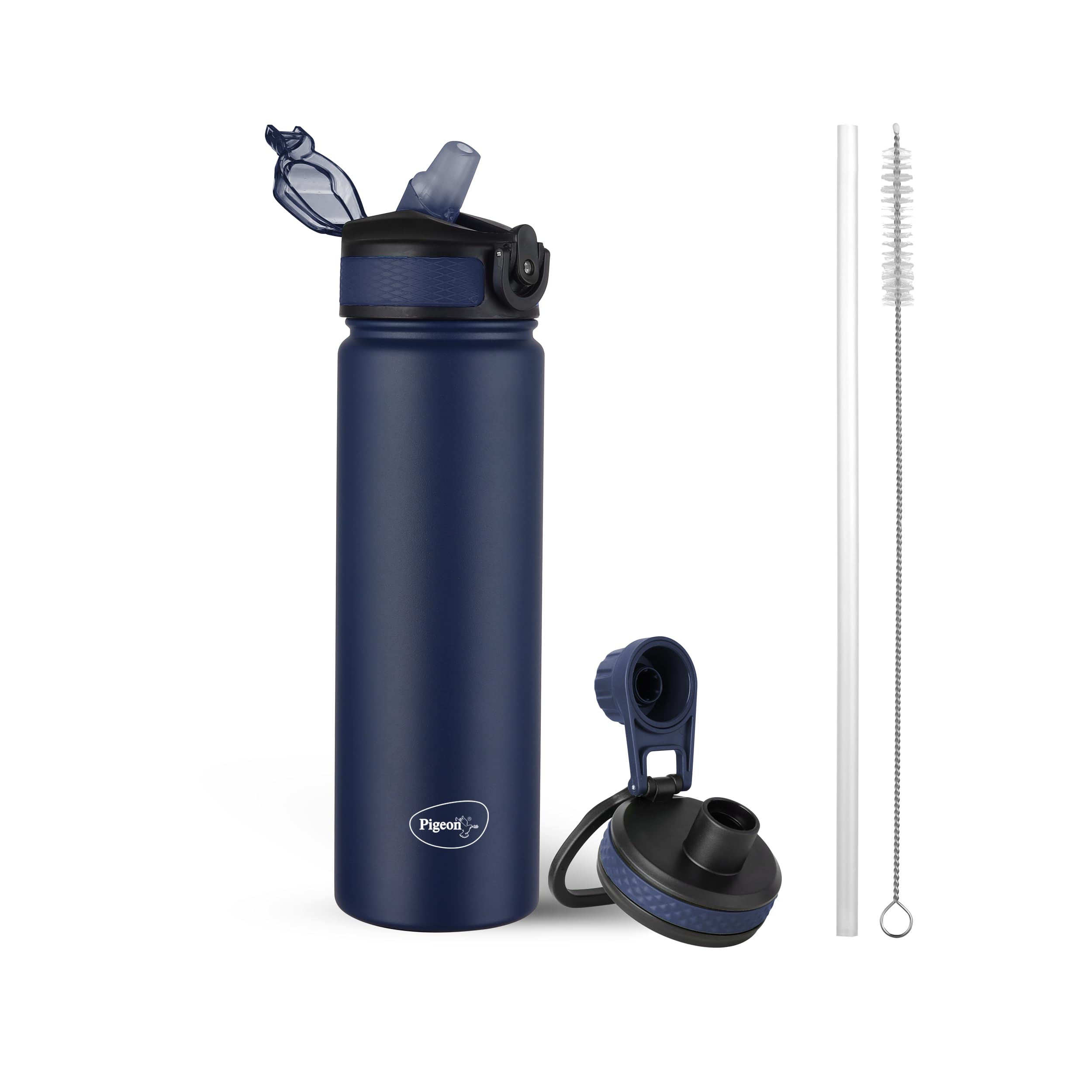 Pigeon By Stovekraft Rush Thermos Stainless Steel Sipper Flask 750Ml With Straw,Cleaner And Additional Screw Cap| 24 Hours Hot A