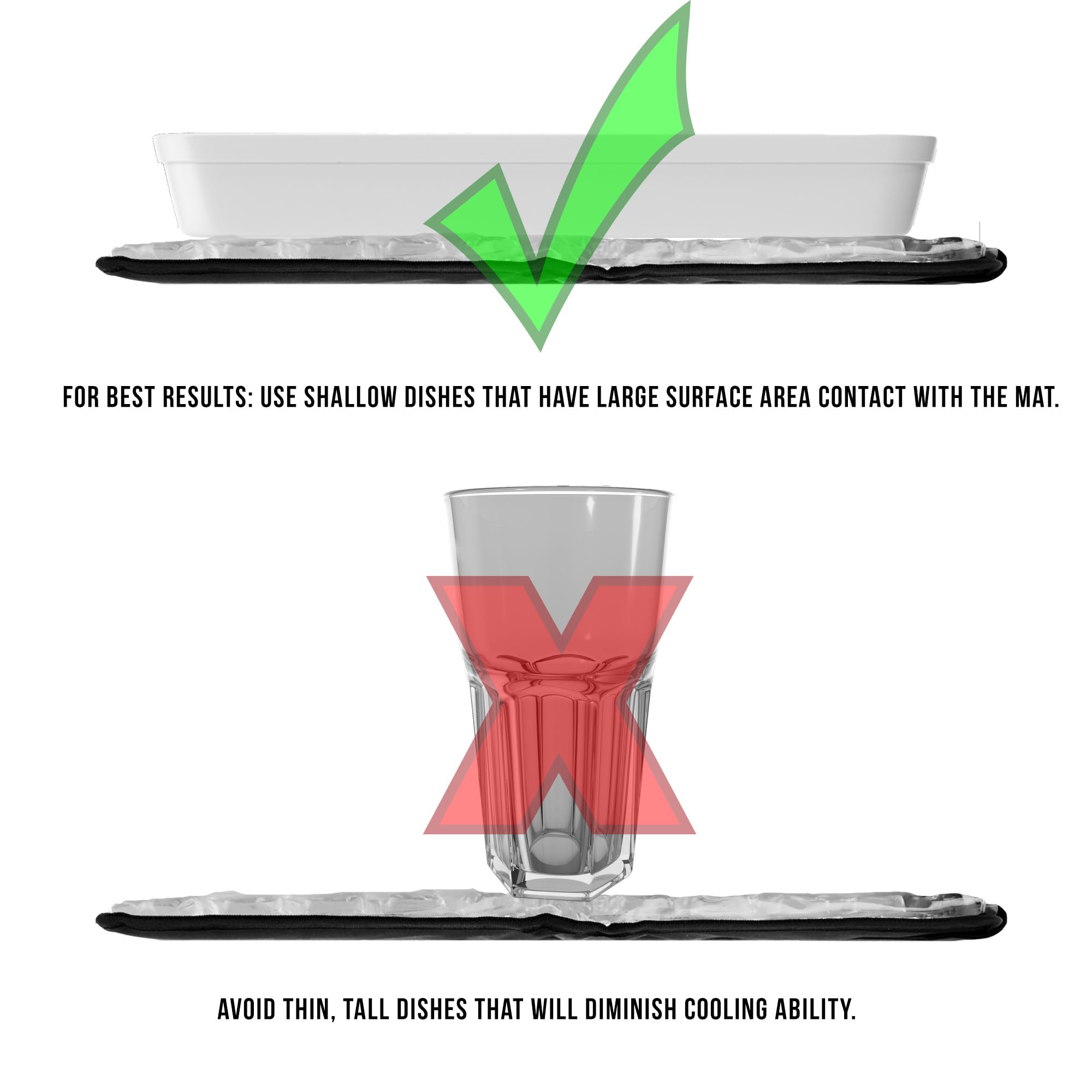 Flexifreeze Party Mat Chiller - Food Cooling Buffet Cooler For Cold Serving (19'' X 15'') (Black/Black)