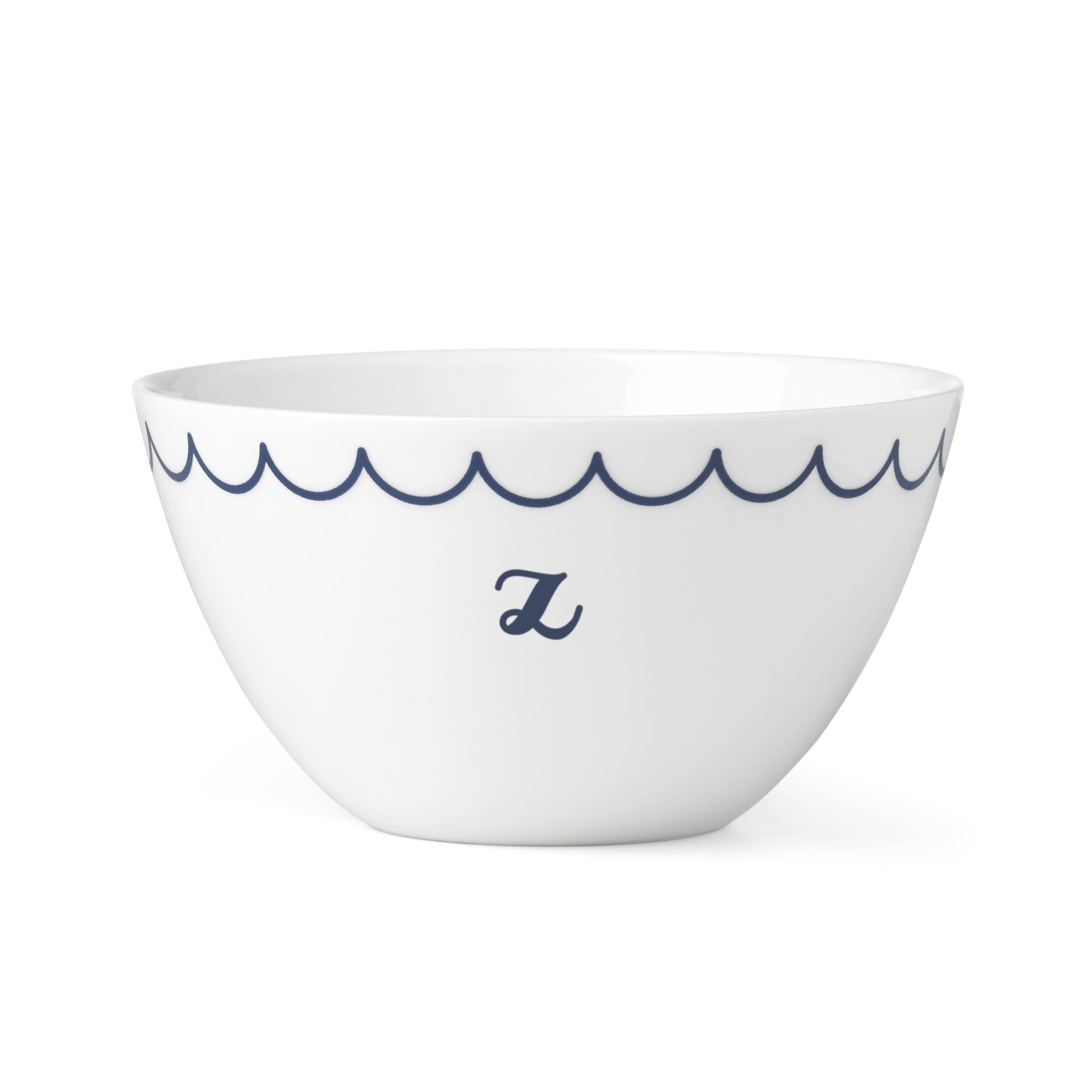 Lenox Navy Scallop Z All Purpose Bowl, Letter Z