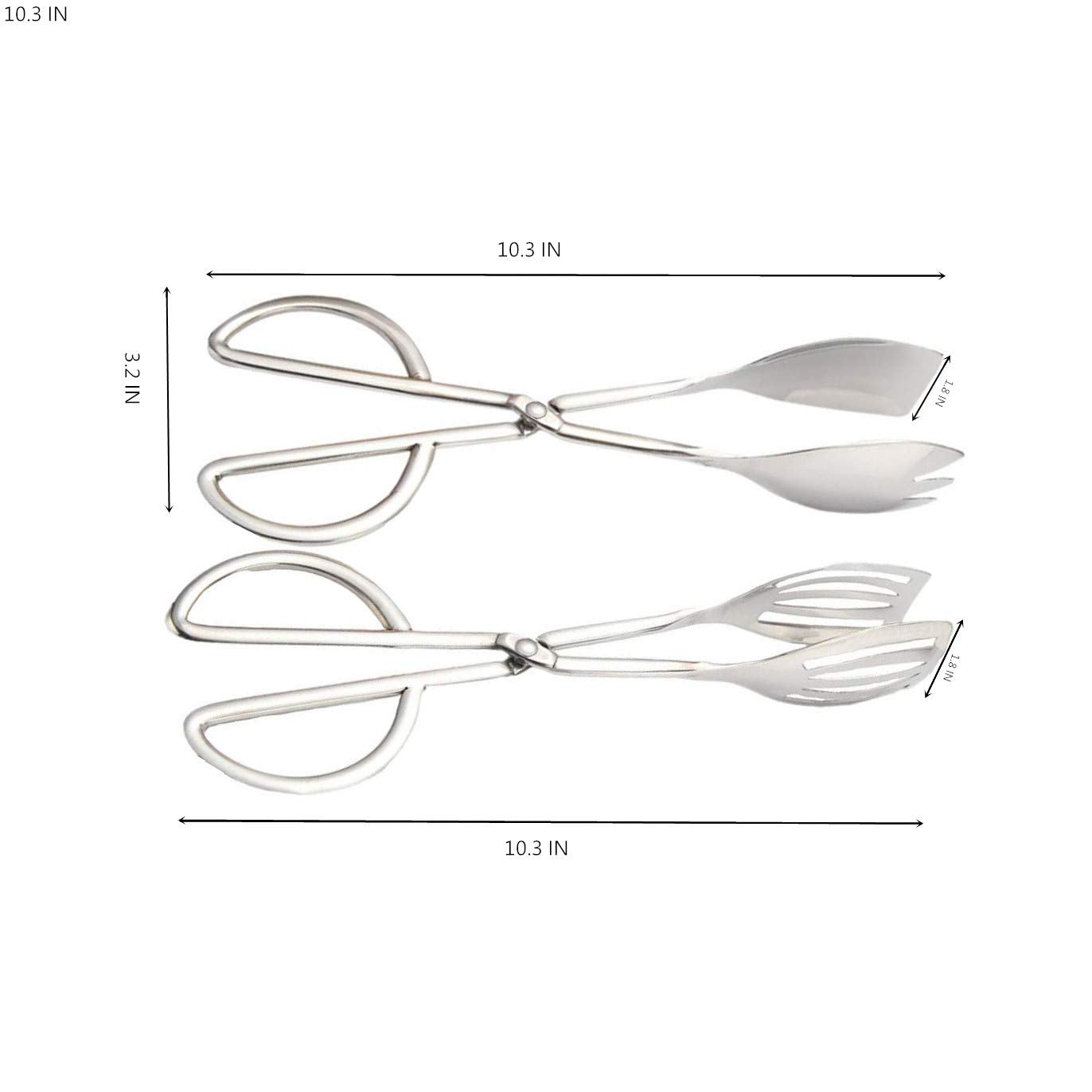 Buffet Tongs Salad Tongs Food Tongs Desserts Tongs Kitchen Tongs Stainless Steel Catering Serving Tongs Cake Tongs Bread Tongs (