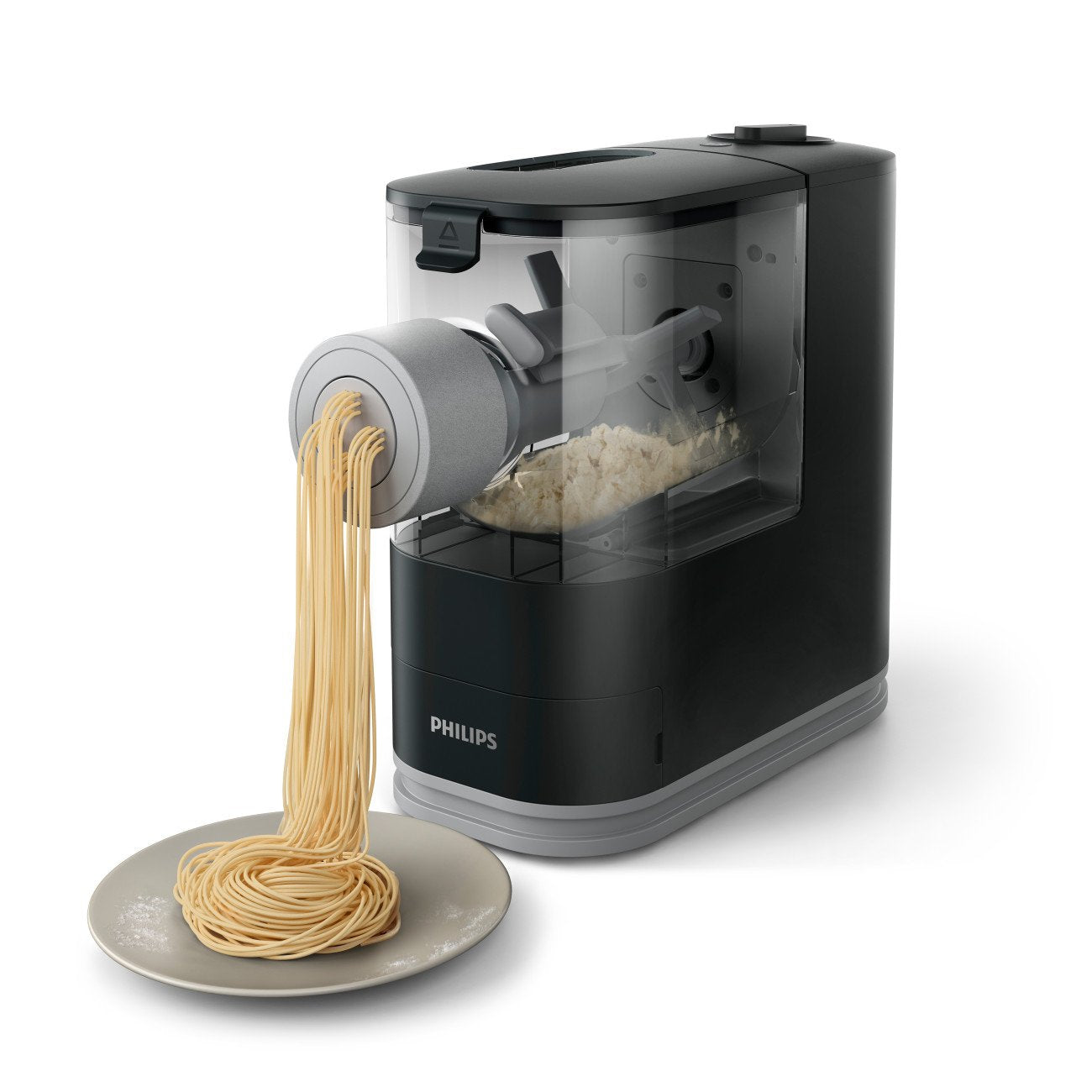 Philips Kitchen Appliances Pasta Maker, Fully Automatic, Small, Black, Model HR2371/05, Includes 3 Shaping Discs & Recipe Book