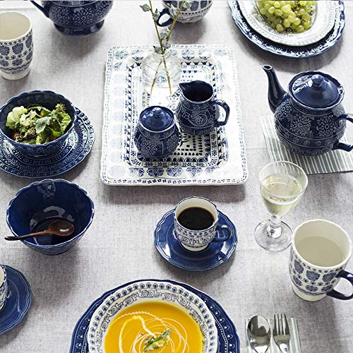 Espicades Blue Relief Series Design Cream Jug Sugar Jar Ceramic Creamer And Sugar Set Coffee Serving Set