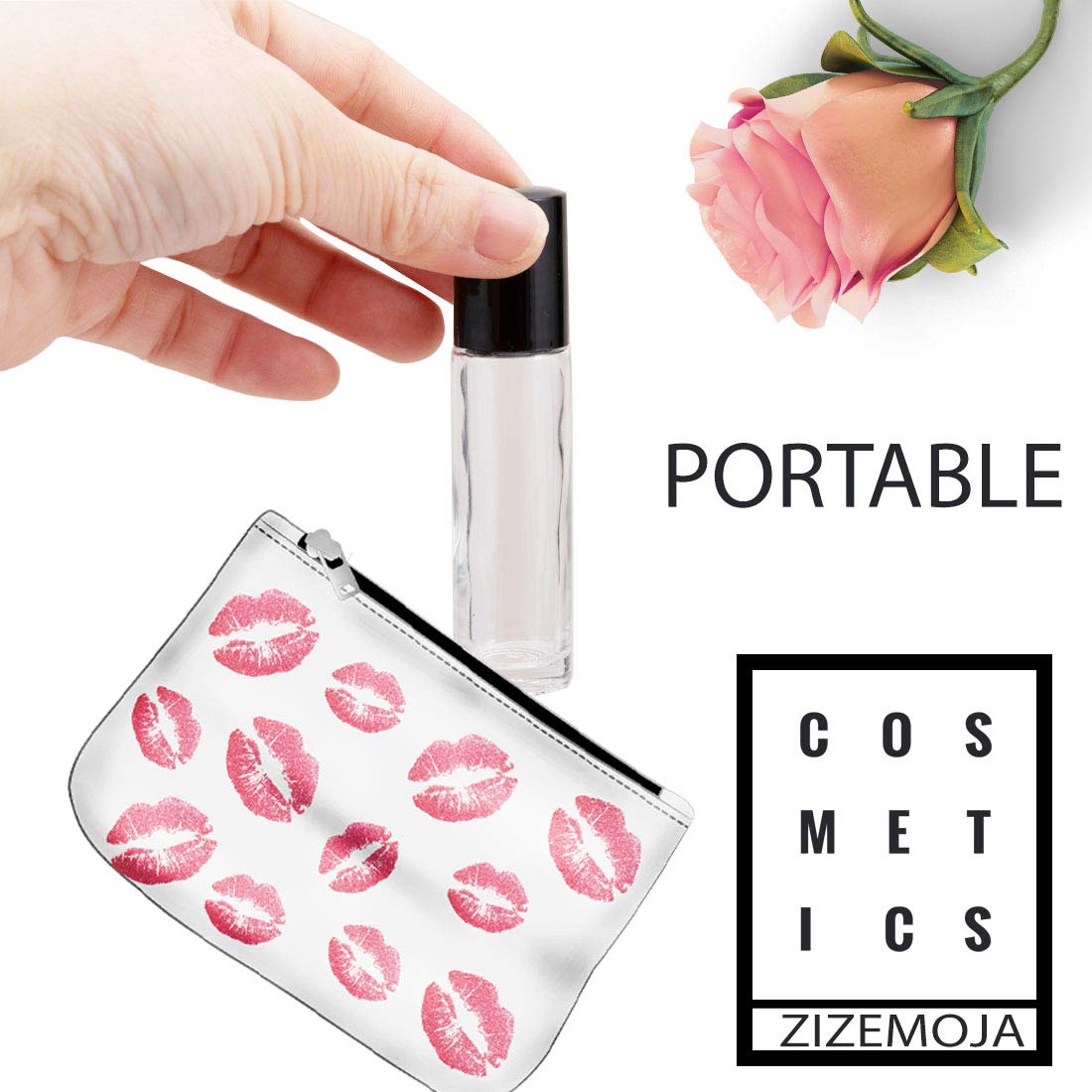 Zizemoja 6Pcs 10Ml Essential Oil Roller Bottles, With Stainless Steel Roller Balls, 10Ml Clear Glass Roll On Bottles For Essenti