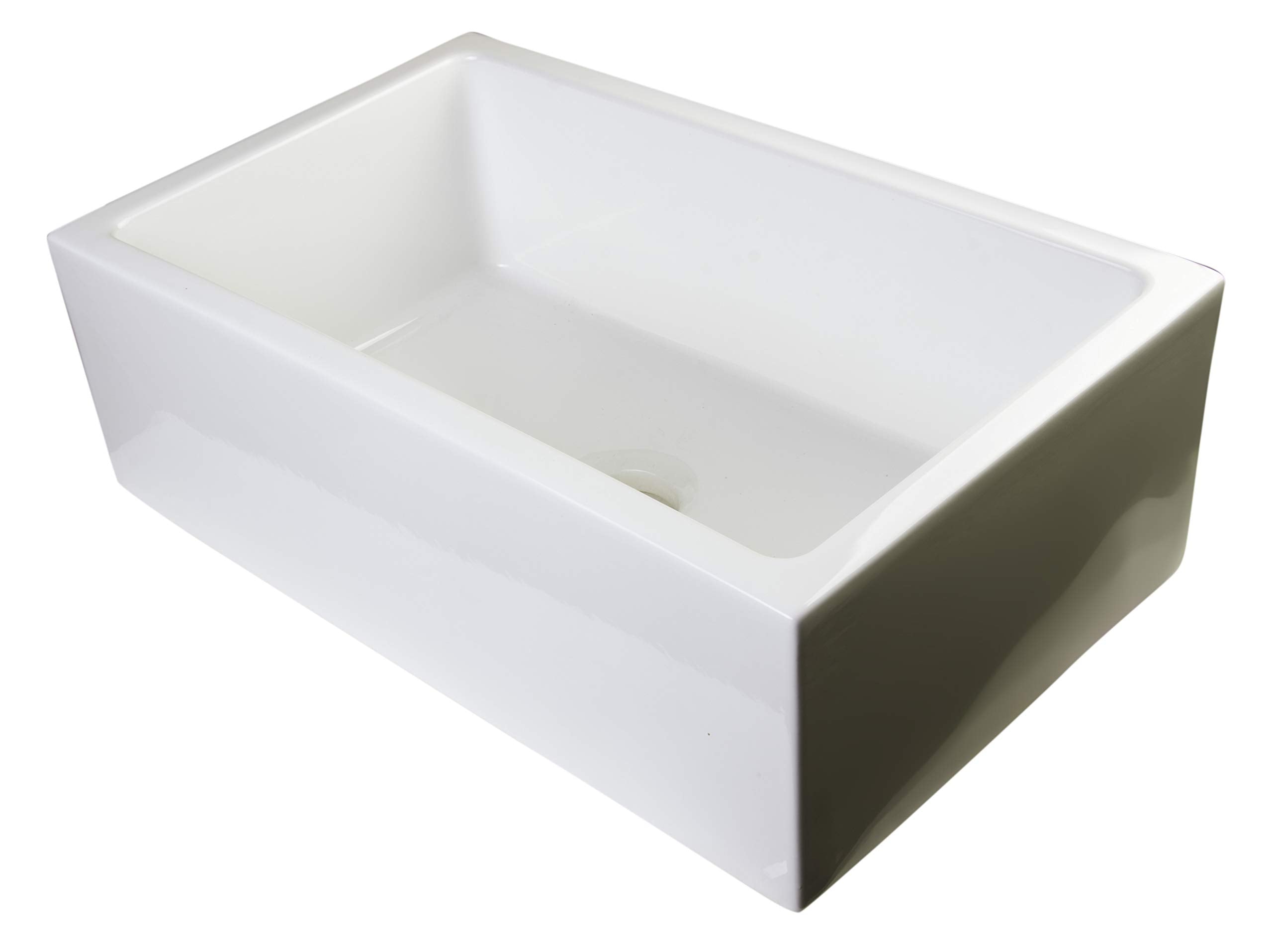 Alfi Brand Ab3018Sb-B Smooth Thick Wall Fireclay Single Bowl Farm Sink 30 Biscuit