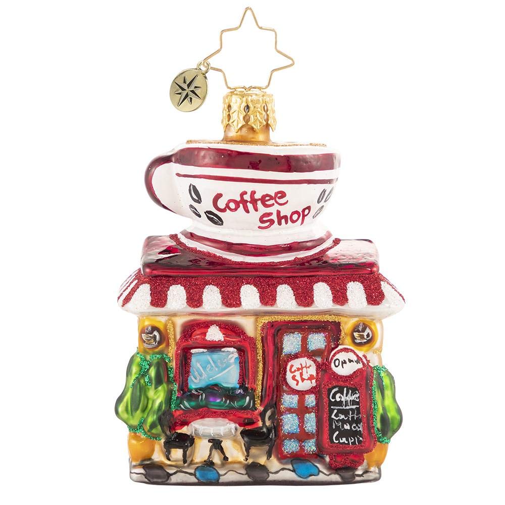 Christopher Radko Hand-Crafted European Glass Christmas Decorative Ornament, Wake Up and Smell The Coffee Gem
