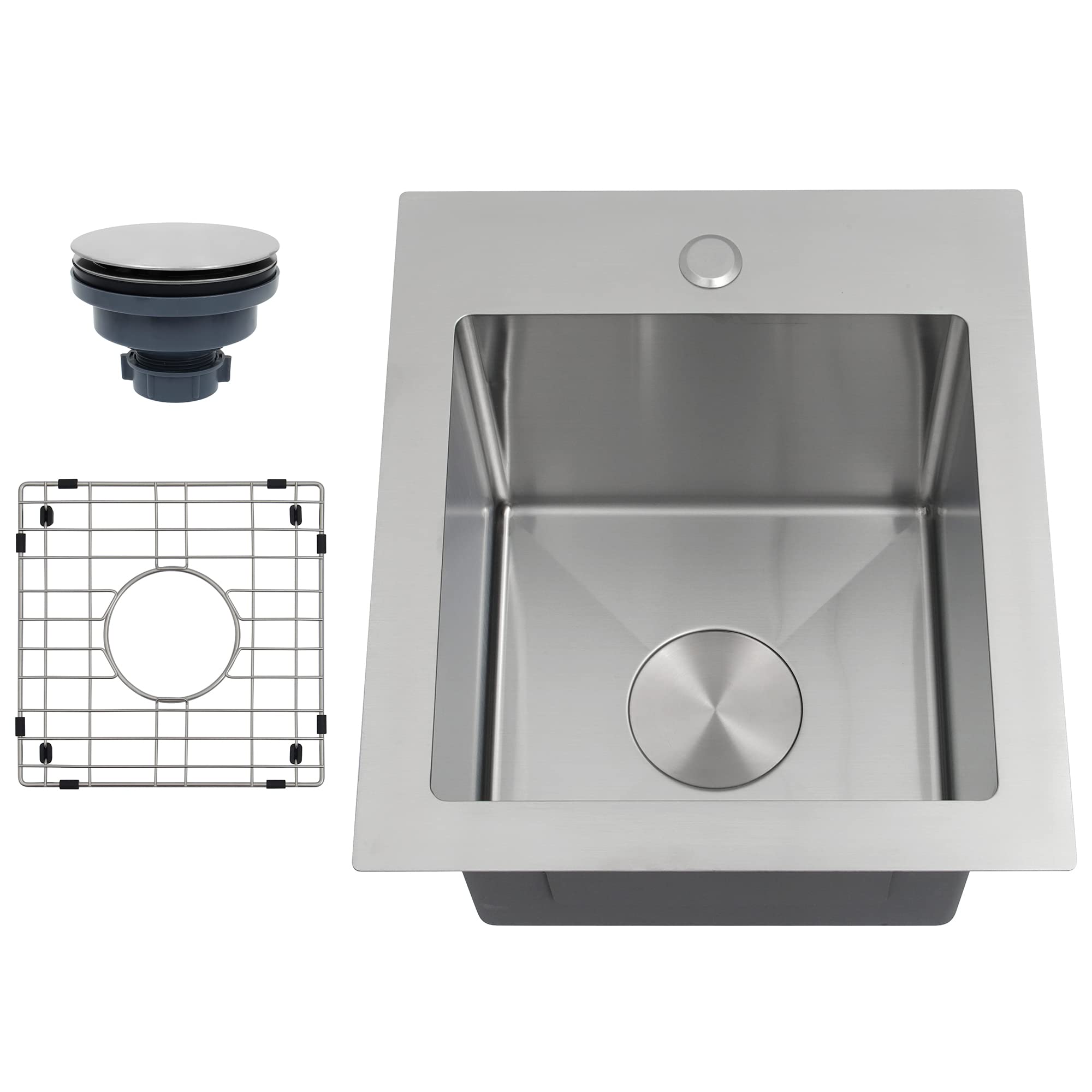 Lonsince Bar Sink 17 X 19 inch,Small Bar Sink Drop in,Wet Bar Sink,Small RV Sink