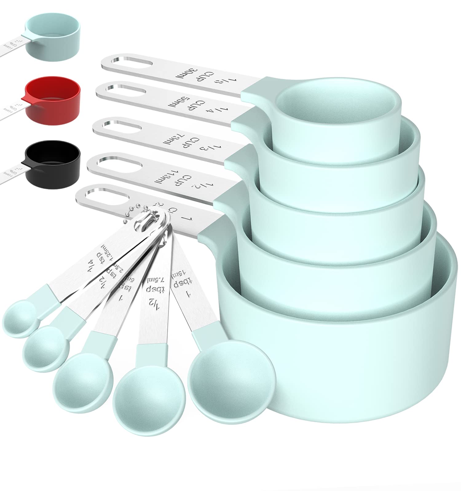 Tiluck Measuring Cups & Spoons Set, Stackable Cups And Spoons, Nesting Measure Cups With Stainless Steel Handle, Kitchen Gadgets