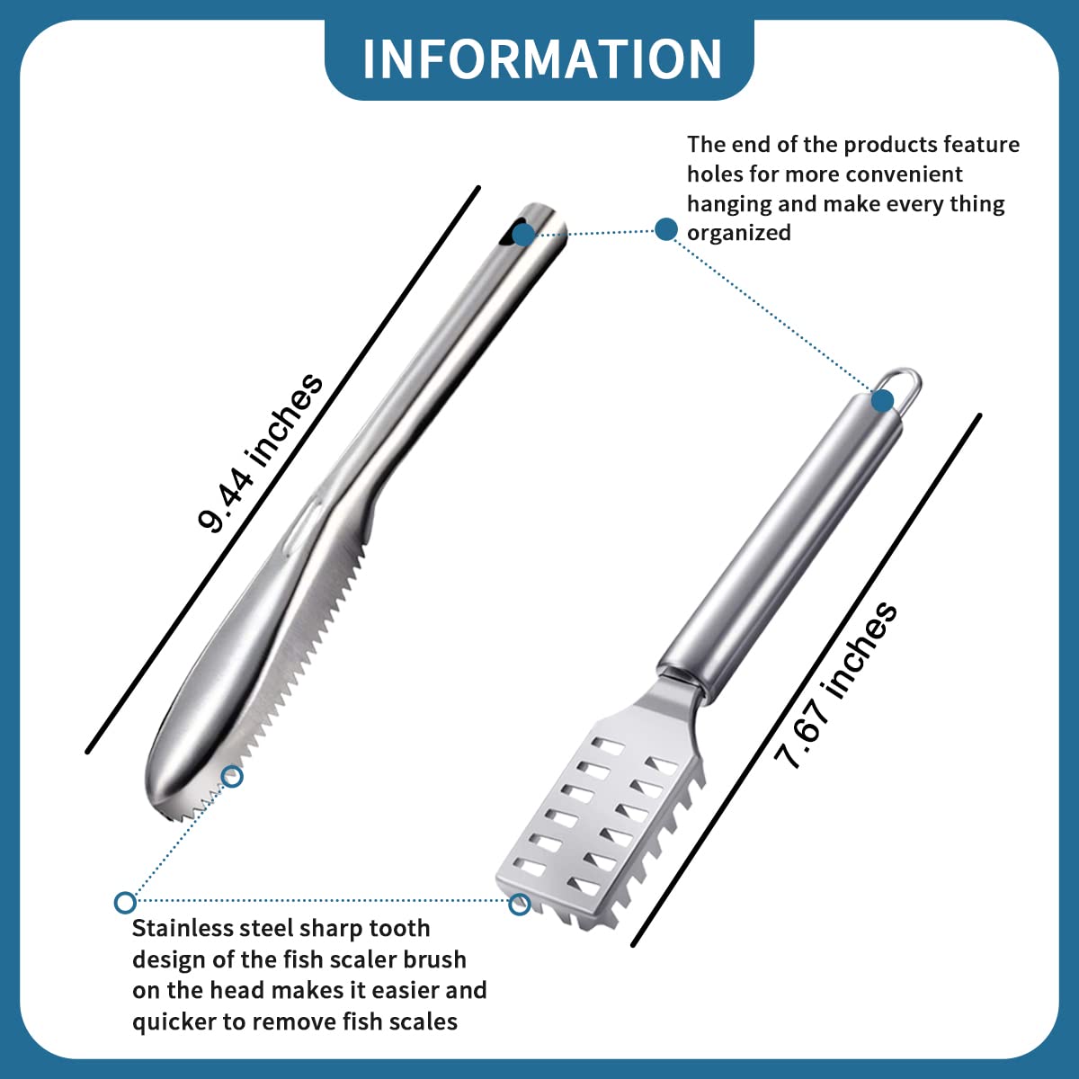 Fish Scaler Stainless Steel Fish Scaler Remover No Mess Easily Remove Fish Scales,Fish Skin Scraper For Kitchen Fish Cleaning Ki