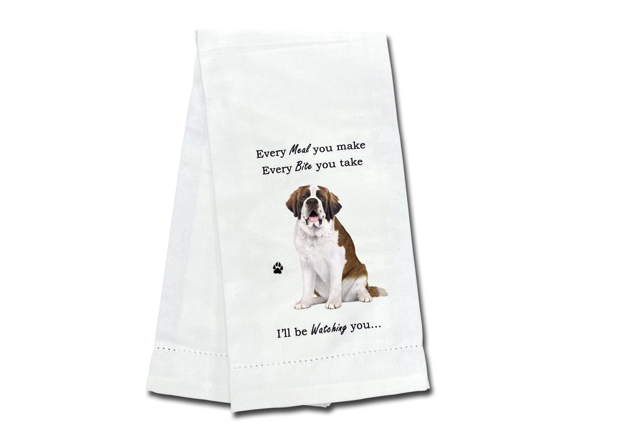 Saint Bernard Kitchen Towel - Soft Highly Absorbent - Saint Bernard Gifts - Dish Towels For Washing Dishes - Tea Towels - Reusab