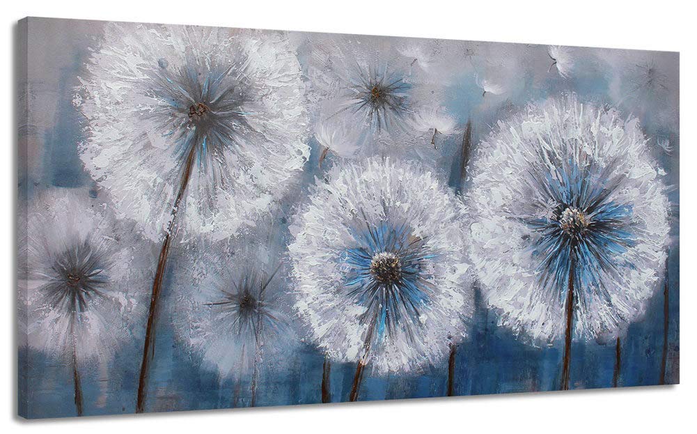 Large Dandelion Painting Wall Art Decor Canvas Print Picture For Living Room White Flower Flora Plant Home Bedroom Decoration Mo