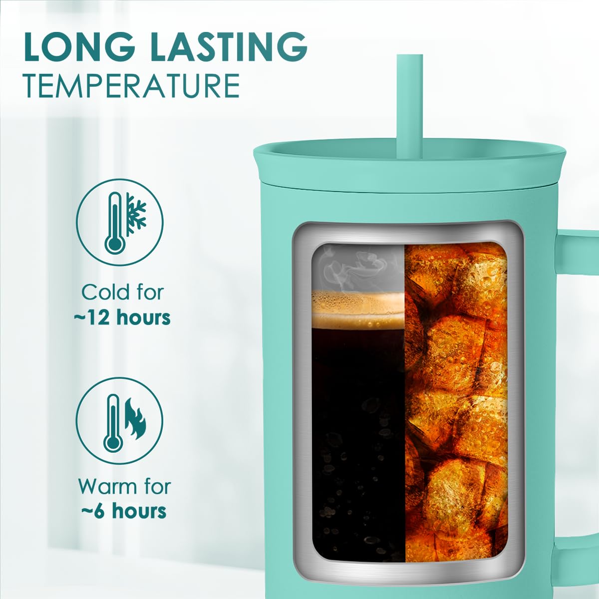 Nurse Gift Tumbler 40oz with Handle and Straw - Nutrition Facts Insulated Stainless Steel Travel Coffee Mug for Nursing Friends