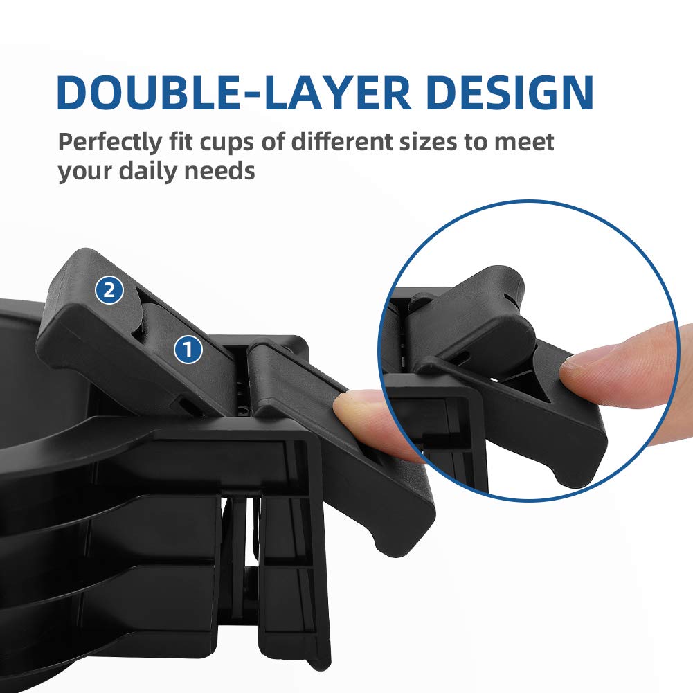 JoyTutus Cup Holder Compatible with Highlander 2014-2020  Upgraded Cup Holder Insert More Steady  Center Console Cup Holder Insert Divider  Replacement for Highlander Accessories