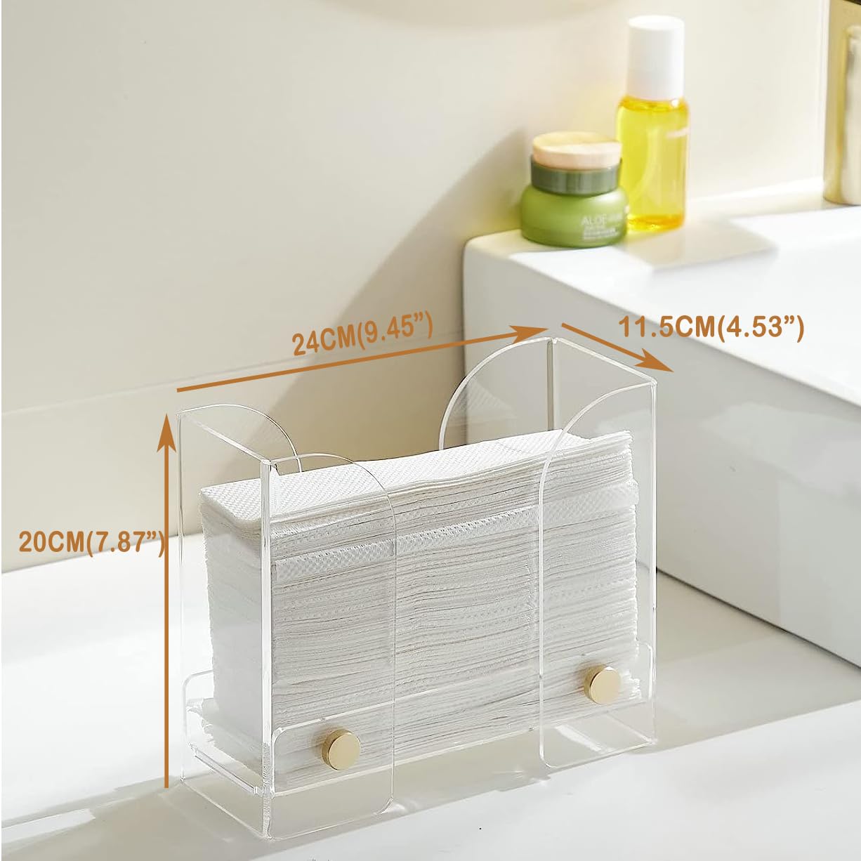 Paper Towel Dispenser Countertop Acrylic: Clear Paper Towel Holder Napkin Holder - Folded Guest Towel Storage - Suitable For Z-F