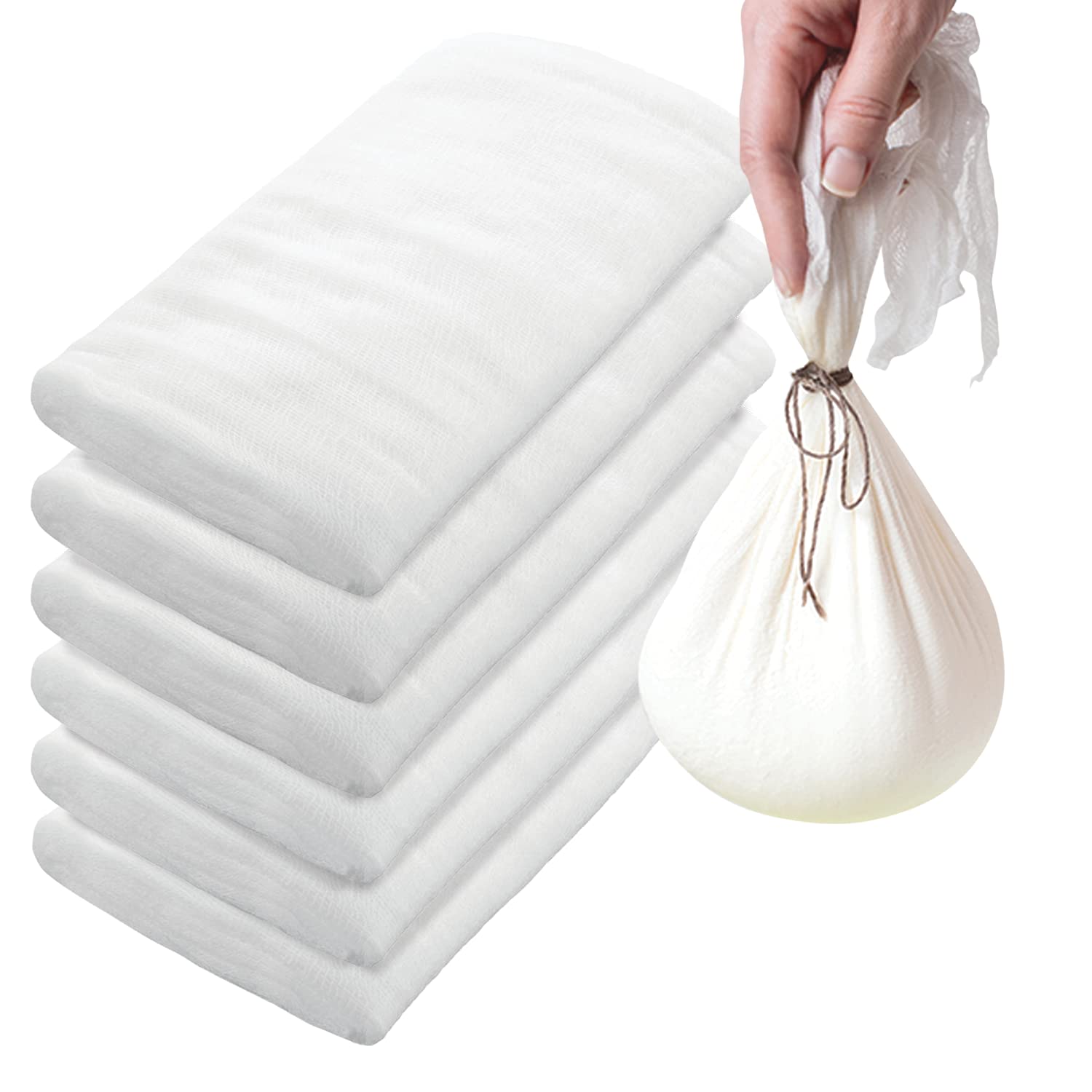 Lola Products Cheese Cloth, 162 Sq. Feet, 100% Cotton, Lint Free, For Poultry Wrapping, Cooking, Straining & Cheese, 6 Packs At