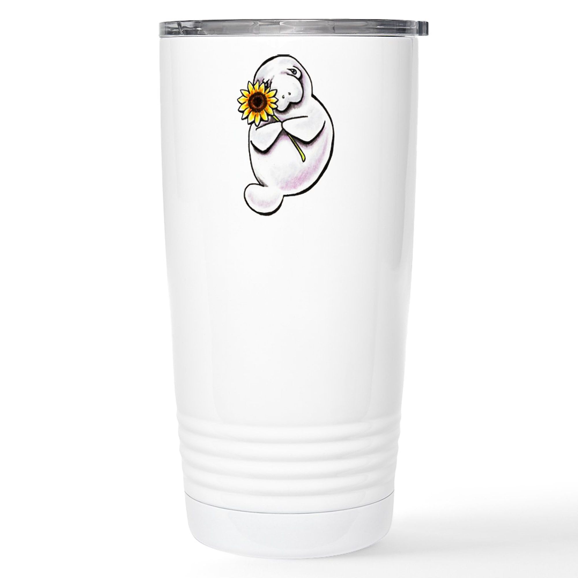Cafepress Sunny Manatee Travel Mug 20 Oz. Insulated Stainless Steel Coffee Tumbler