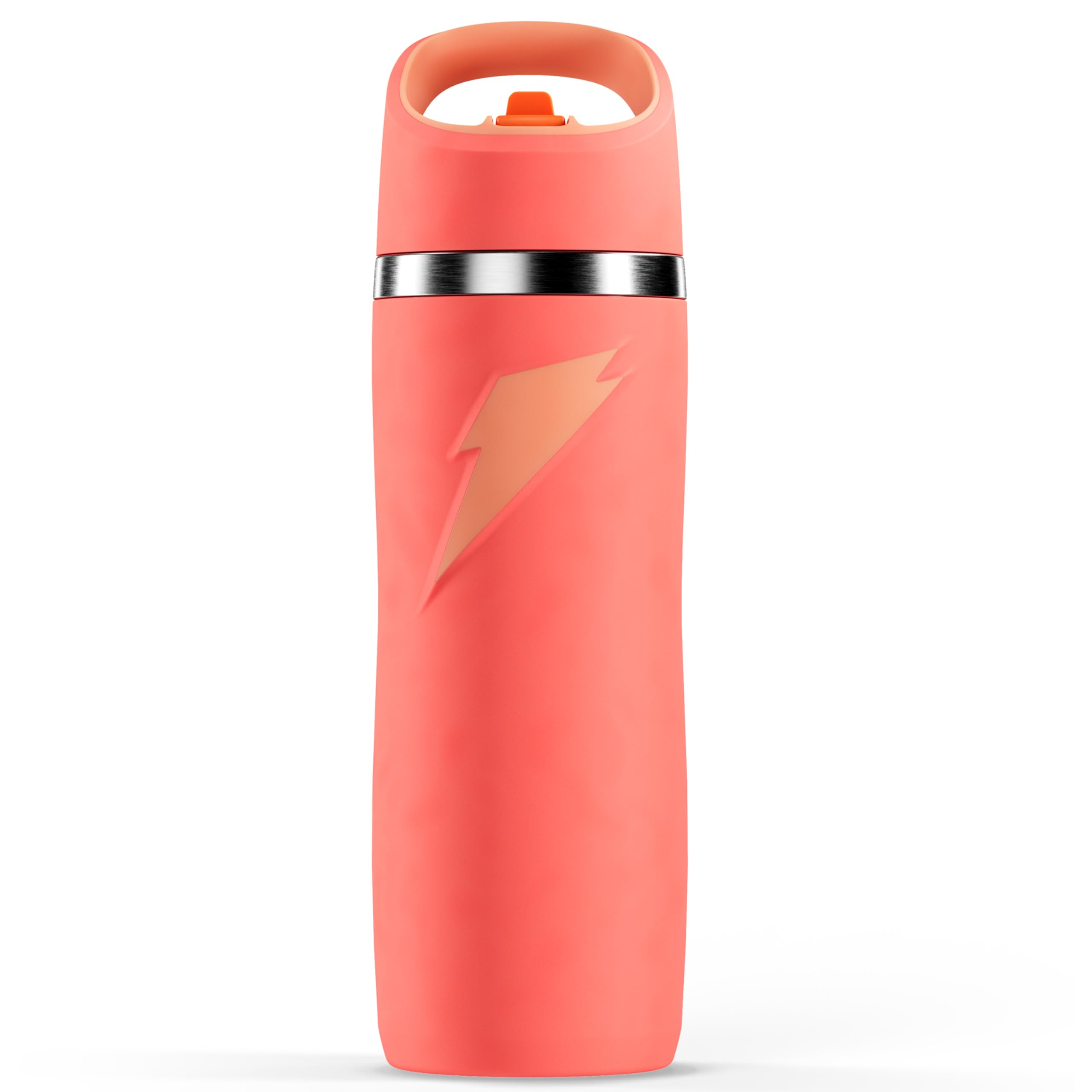 Gatorade Overtime 22oz Stainless Steel Water Bottle, Straw Cap, Coral