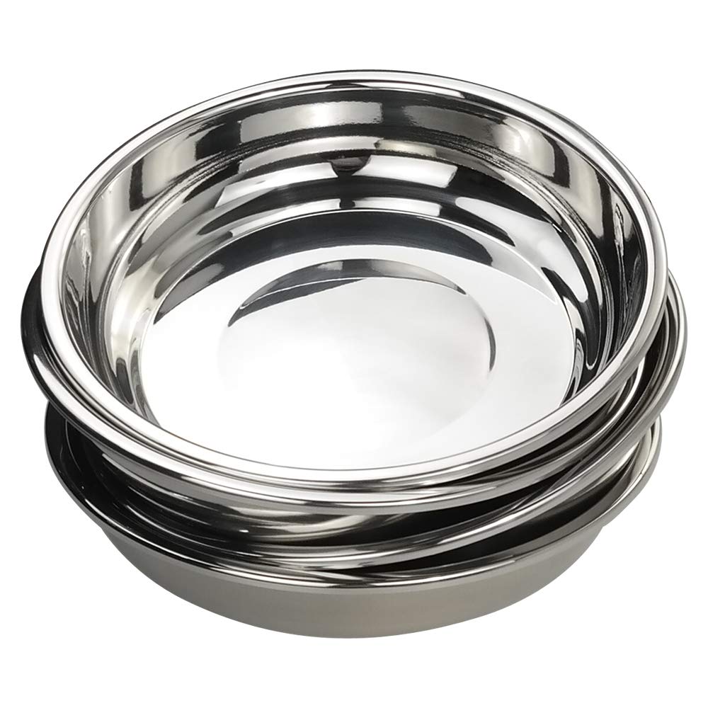 Doryh 18/10 Stainless Steel Dinner Plates Dishes Set, Round Camping Plates, 8.65-Inch/Set Of 4