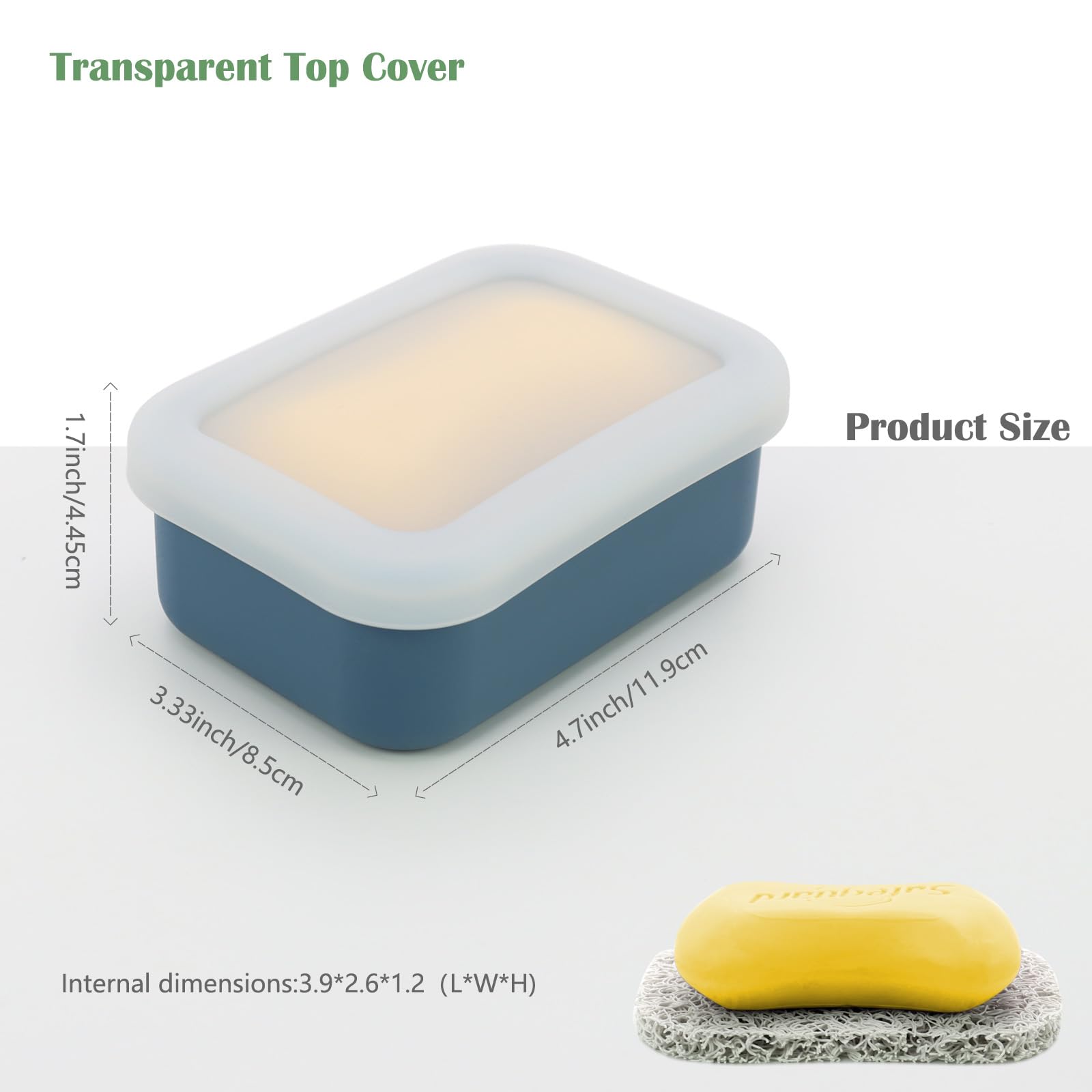 Olamar Portable Travel Soap Case With Draining Layer,Enhanced Leak Proof Silicone Travel Soap Container,Shatterproof Soap Holder