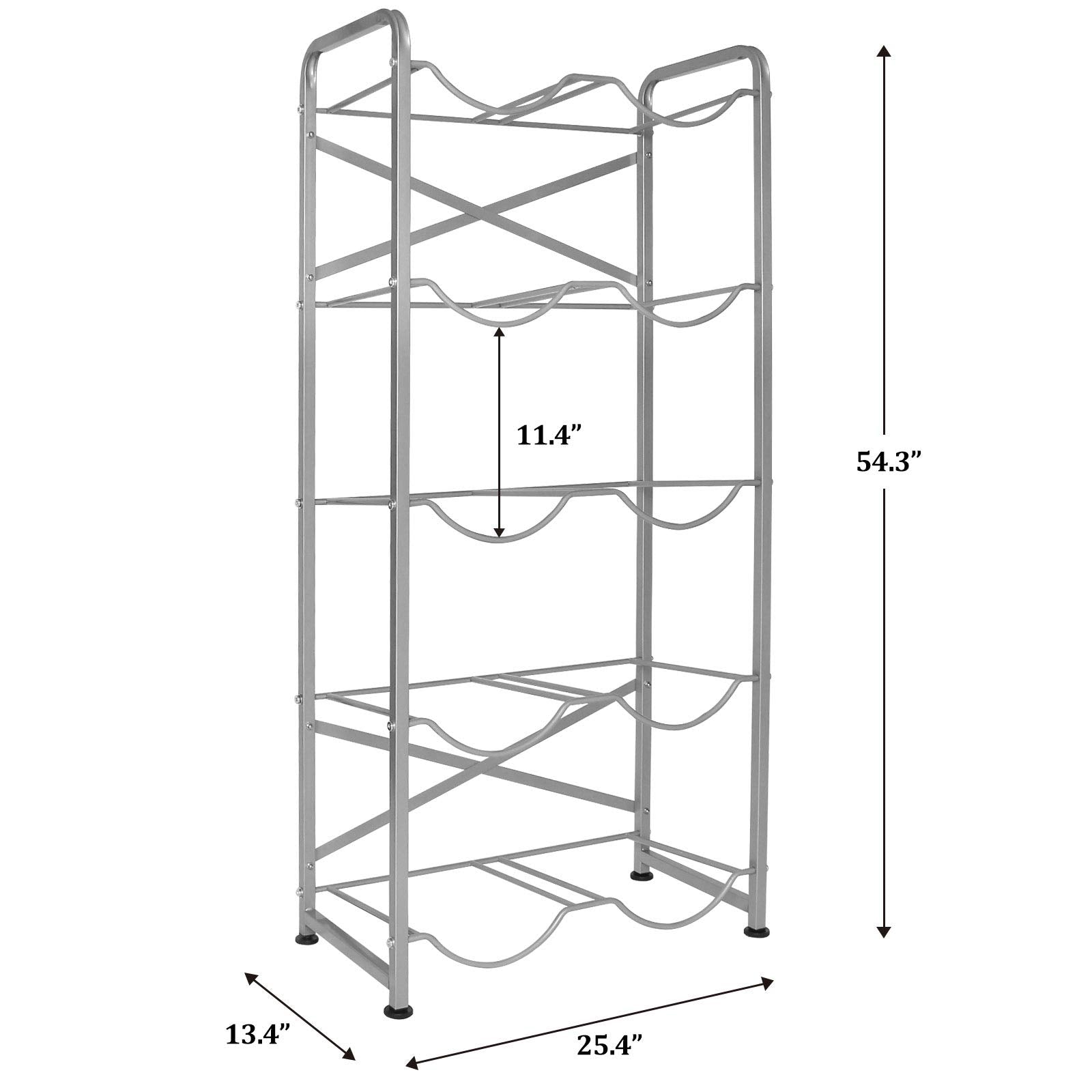 Ationgle 5 Gallon Water Bottle Holder For 10 Bottles, 5 Tiers Heavy-Duty Water Cooler Jug Rack With Reinforcement Frame For Kitc