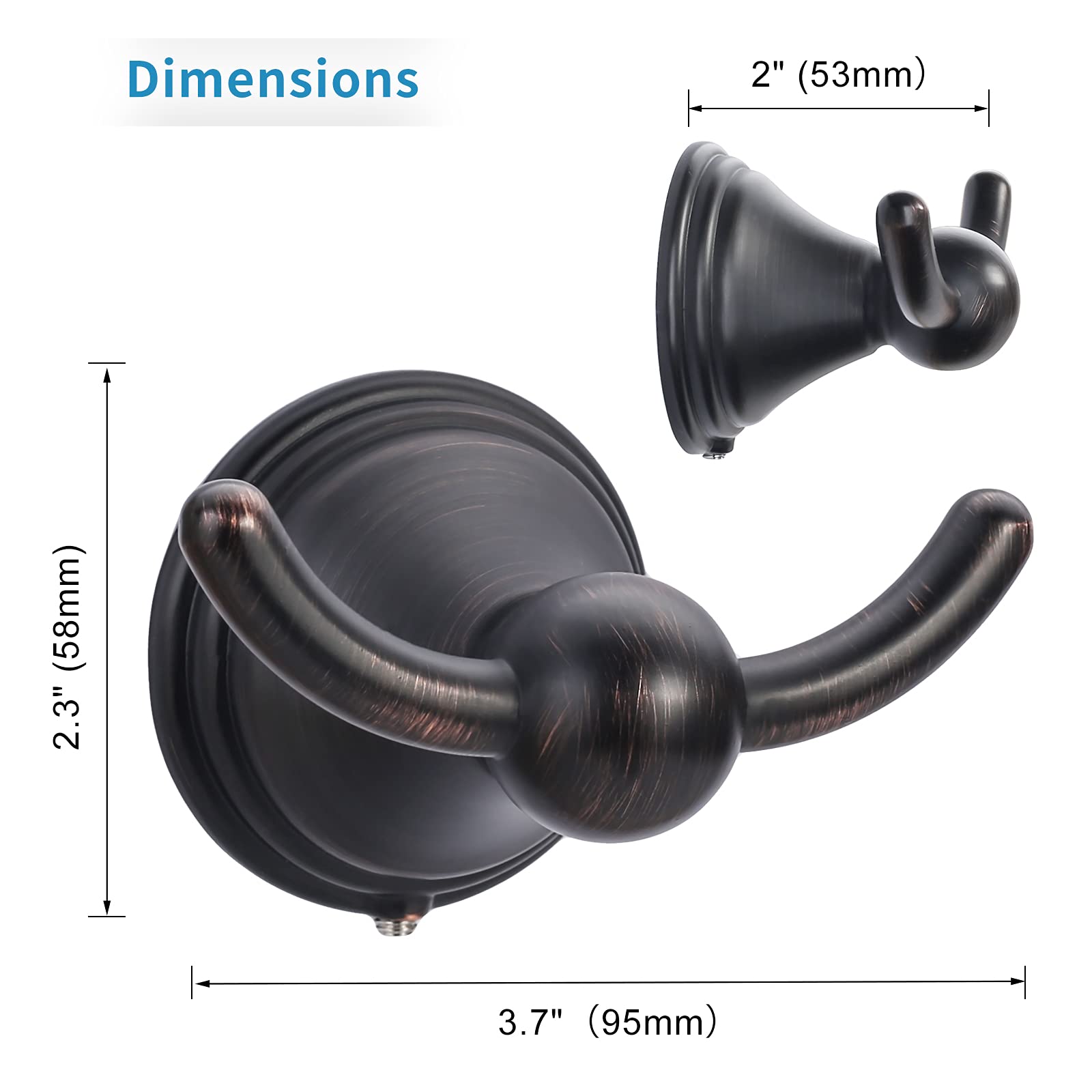 Filta Bathroom Towel Hooks, Robe & Towel Hooks For Bathroom Shower Wall Mounted, Oil Rubbed Bronze Bath Towel Hooks, Traditional