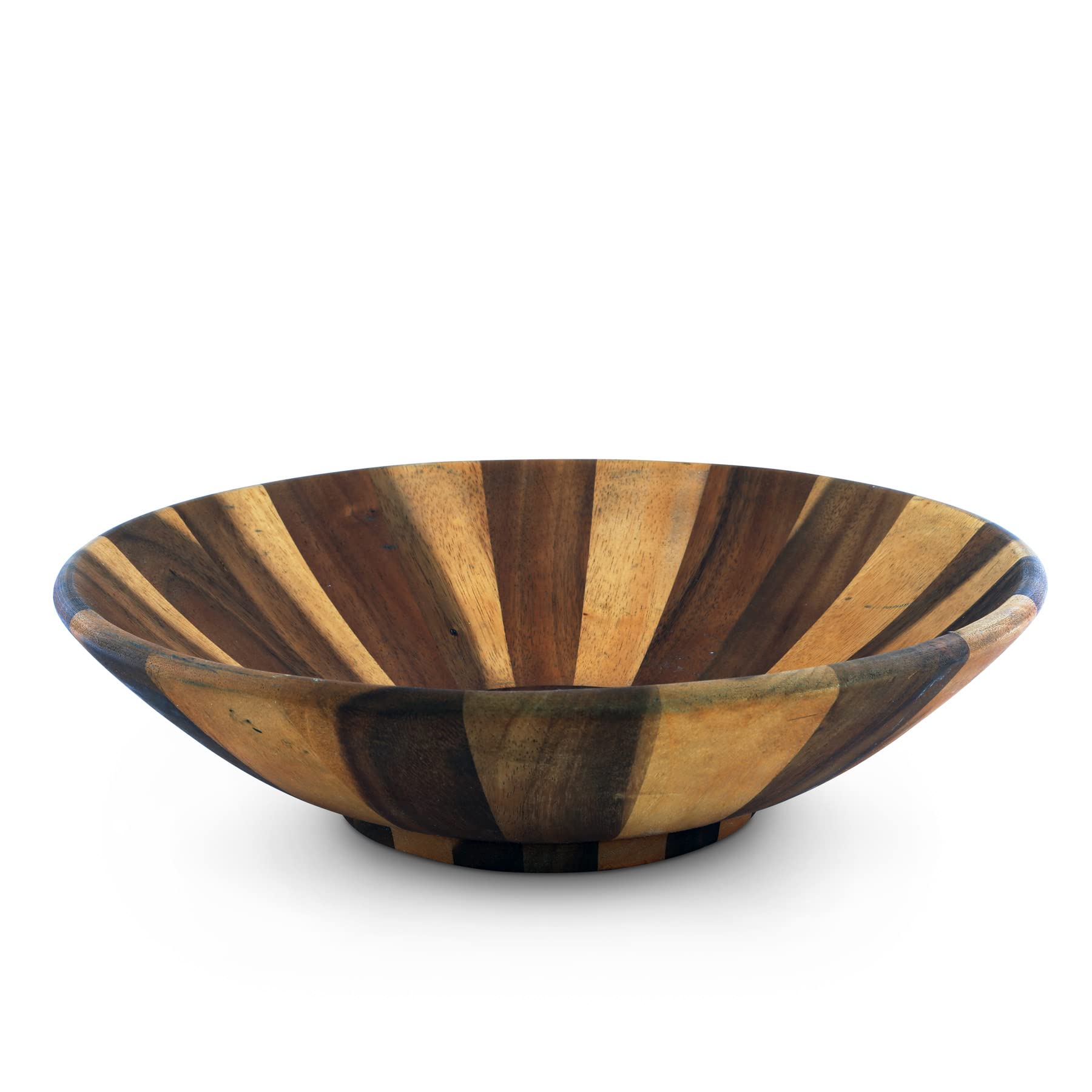 Arthur Court Salad Bowl Acacia Wood Serving For Fruits Or Salads Wok Wave Style Extra Large 16 Inch Diameter X 4.5 Inch Tall
