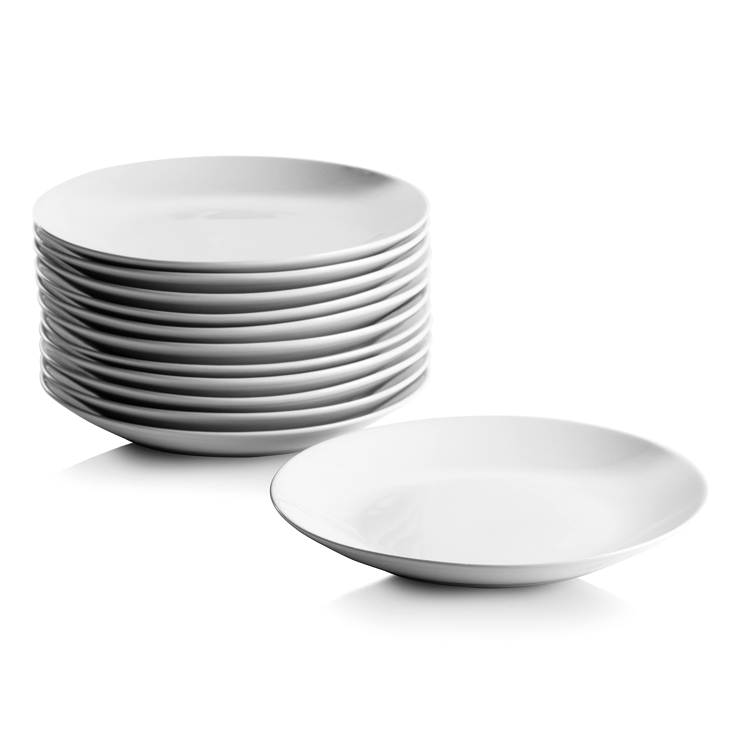 10 Strawberry Street 7.5'' Catering Coupe Salad/Dessert Plate  Set of 12 White