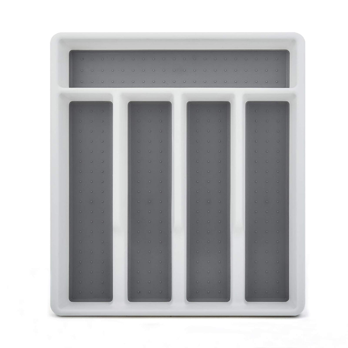 Haware Silverware Tray For Drawer With Five Sections, Flatware Organizer/Cutlery Holder With Soft Grip Lining And Non-Slip Rubbe
