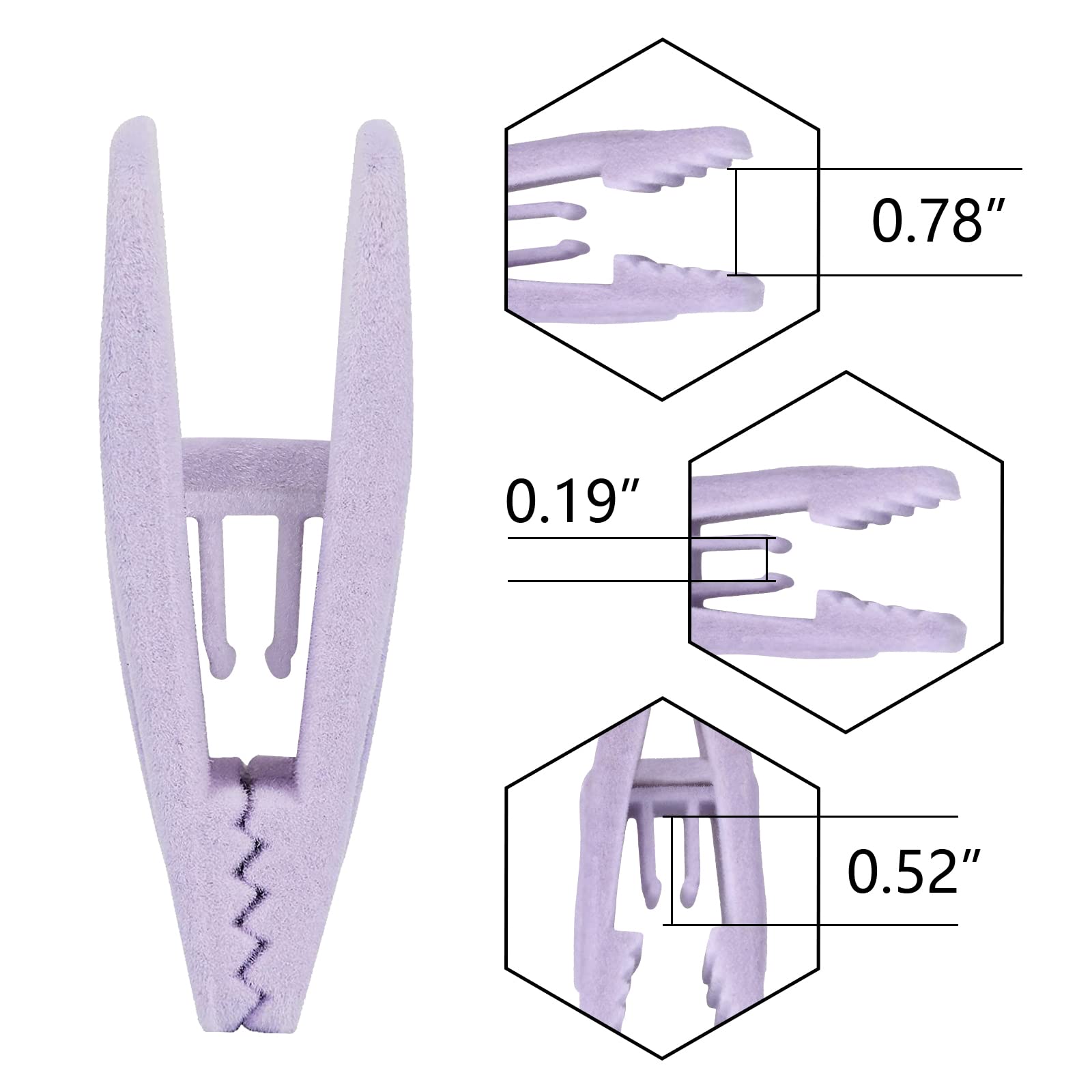 Tinfol Velvet Hanger Clips, 24Pcs Pants Hangers Velvet Clips, Large Opening Clip Strong Finger Flocked Clips Perfect For Use Wit