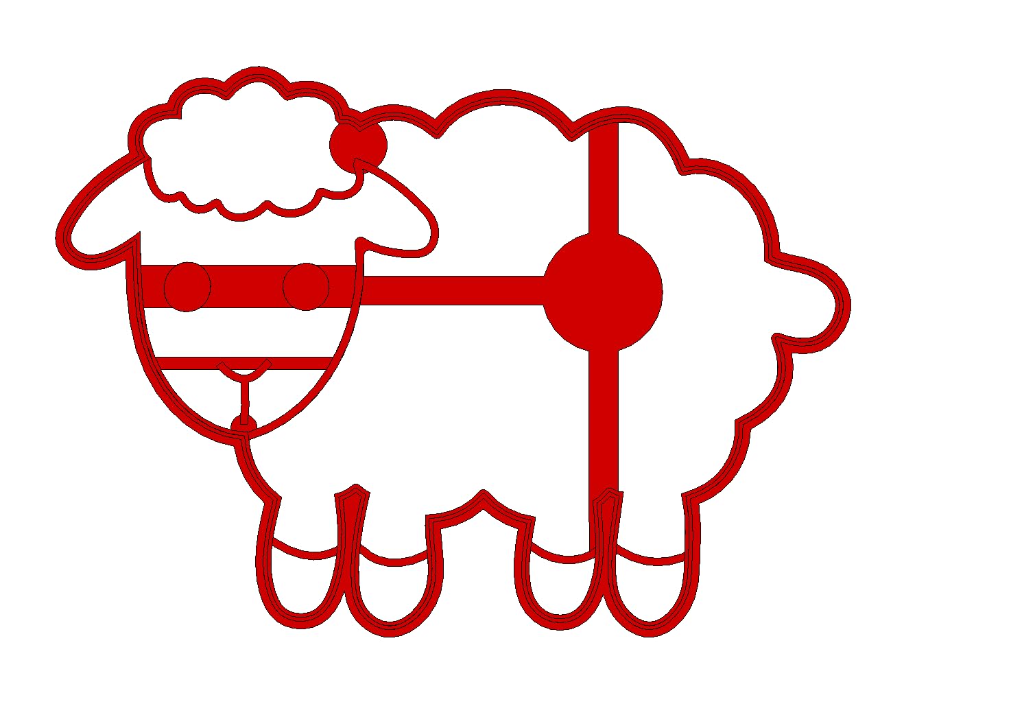 Cute Sheep Animal Cookie Cutter