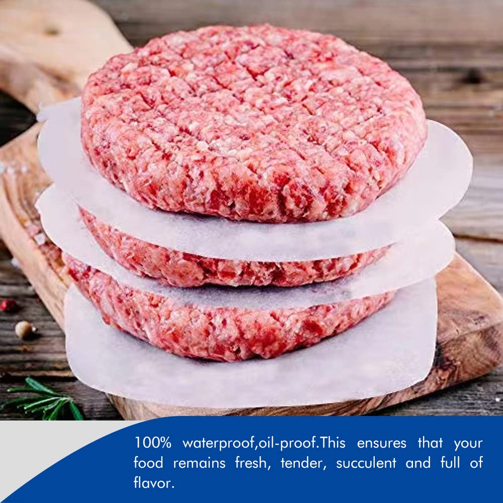 Burger Patty Paper Round 5.5 Inch Set Of 500Pcs Non Stick Hamburger Paper Pad For Press Patty Parchment Sheets
