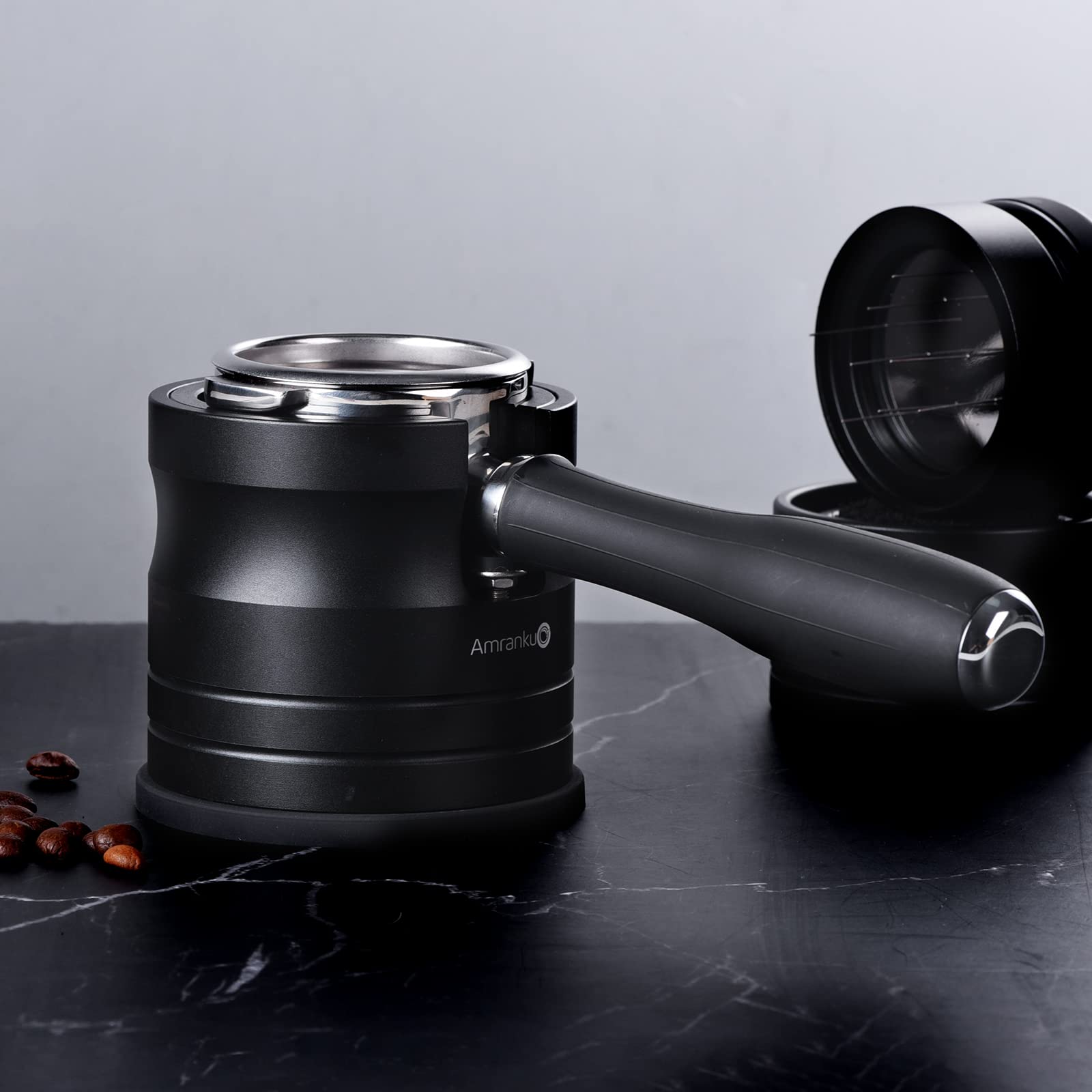 Amrankuo Coffee Portafilter Holder| Espresso Tamper Stand| Aluminum Alloy Espresso Holder| With Non-Slip Base| Fits 54Mm Espress