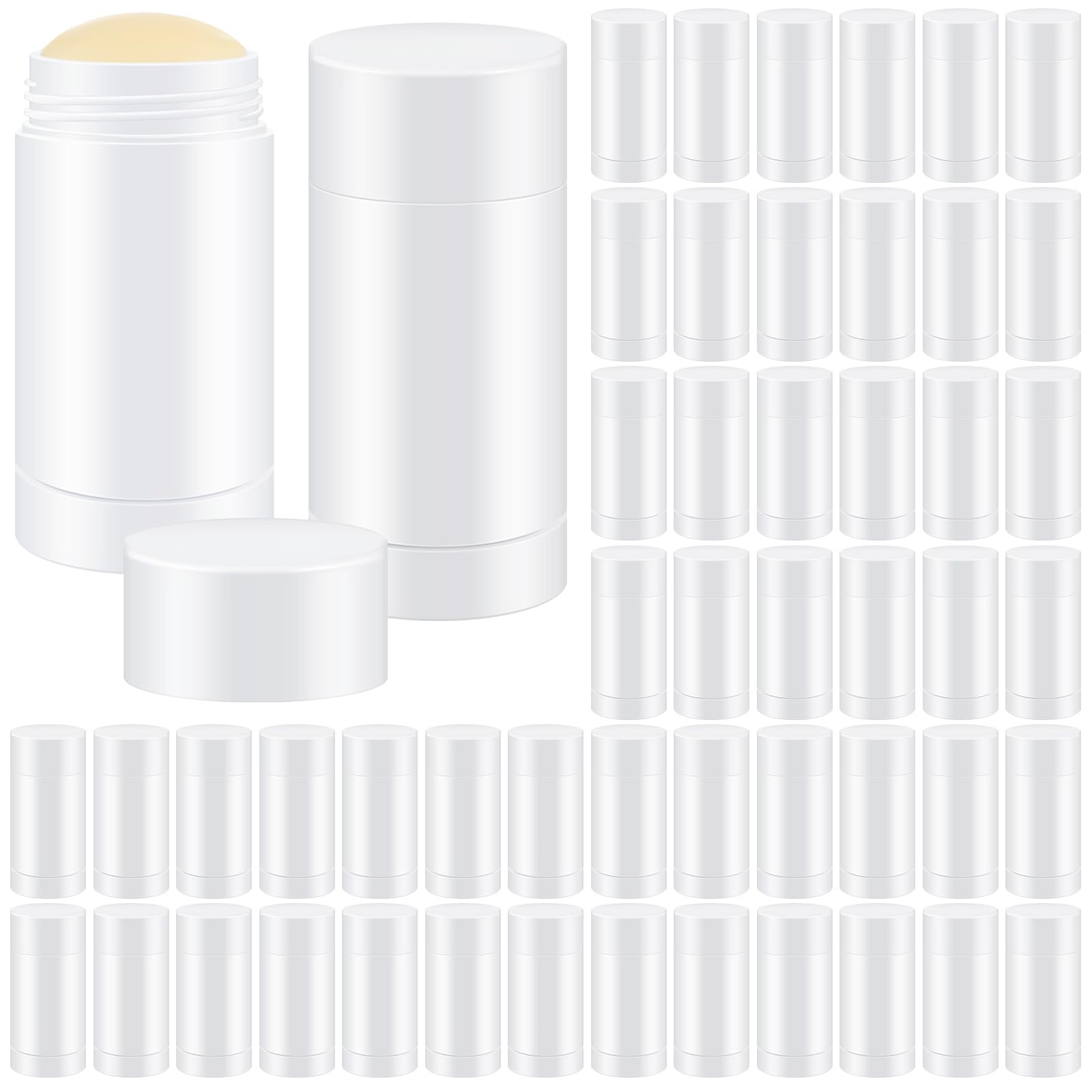 Teenyyou 50 Pcs 15Ml Empty Deodorant Containers Twist Filling Stick Plastic Deodorant Container Refillable Bottles Bottom Fillin