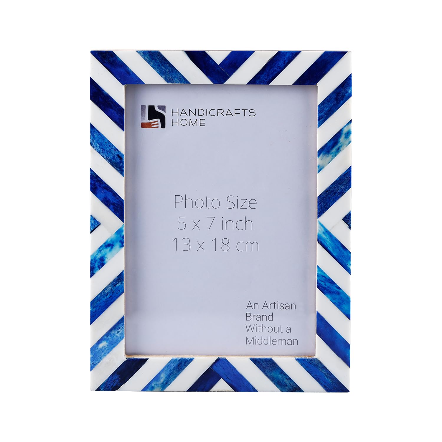 Handicrafts Home 5x7 Chevron Pattern Inspired Picture Frame - 5x7 Frames for Wall Hanging & Desk Decor, Vintage Decor, Living Ro