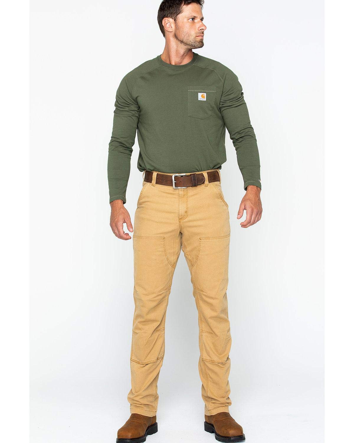 Carhartt Mens Rugged Flex Relaxed Fit Double-Front Utility Work Pants, Hickory, 42W X 34L Us