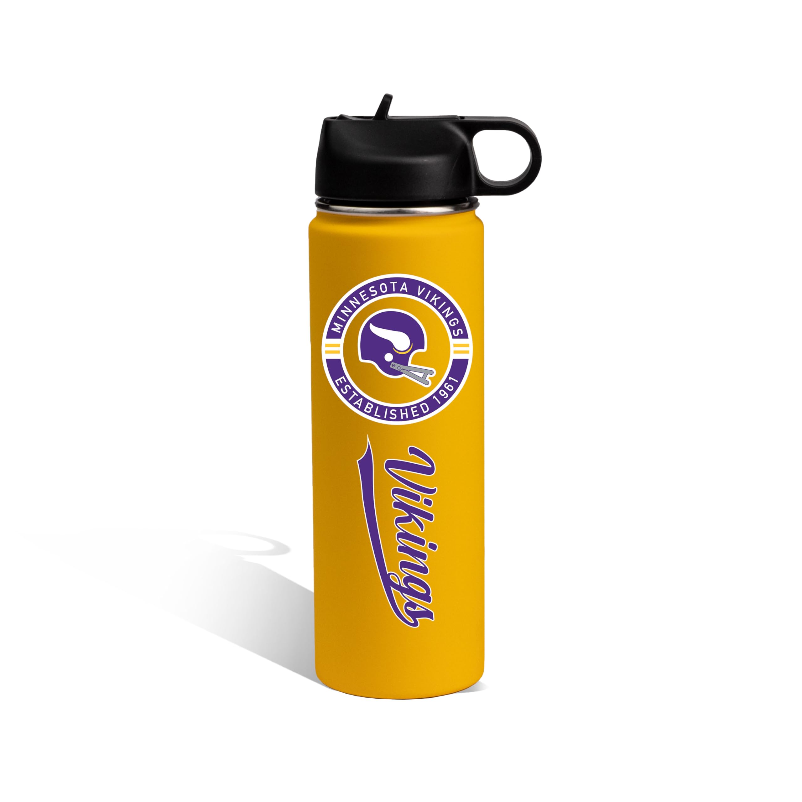 The Memory Company Officially Licensed 22oz Rubberized Water Bottle, Minnesota Vikings
