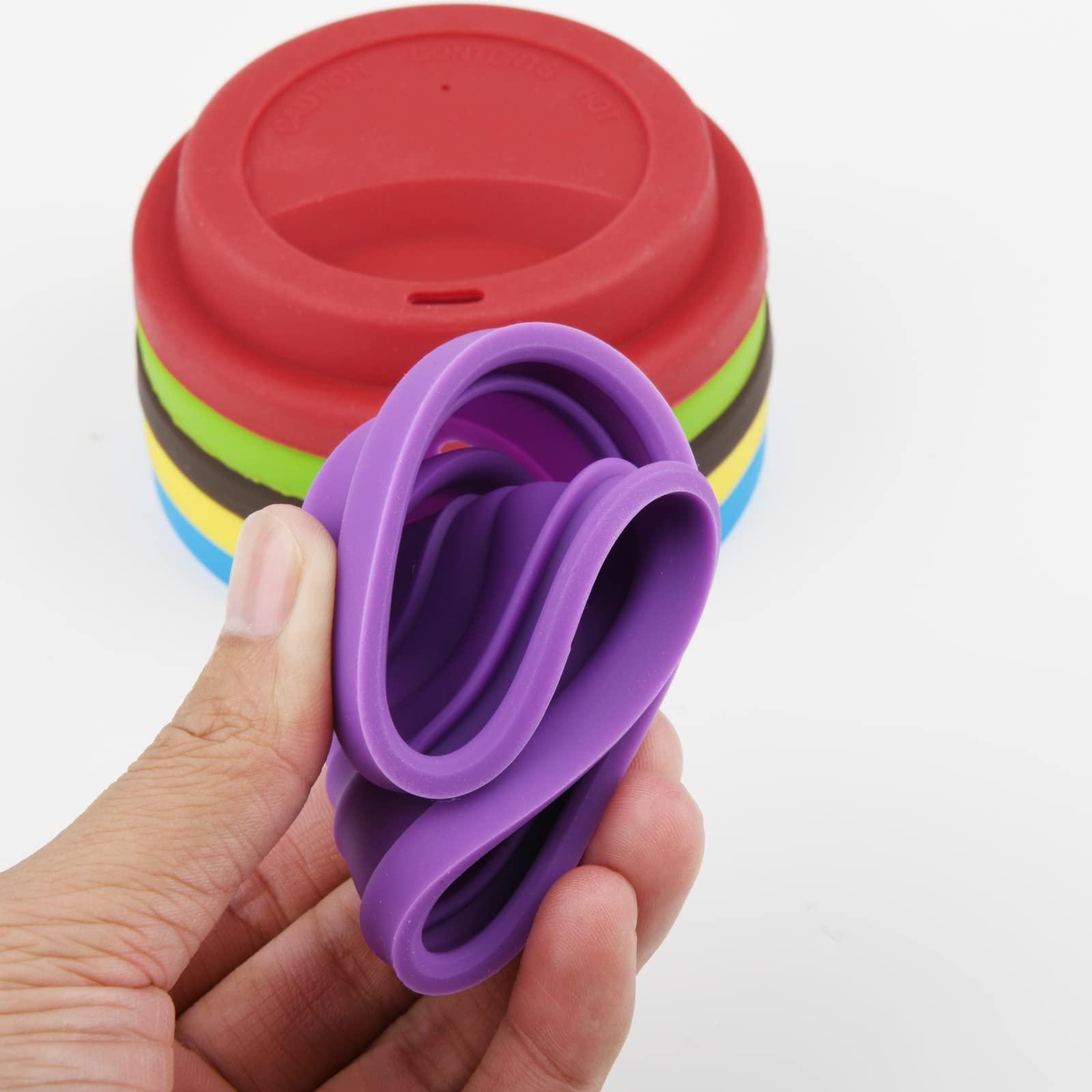 Cosmos Pack Of 6 Anti-Dust Spill Proof Soft Silicone Replacement Coffee Mug Lids Cover, Cup Lid Cover