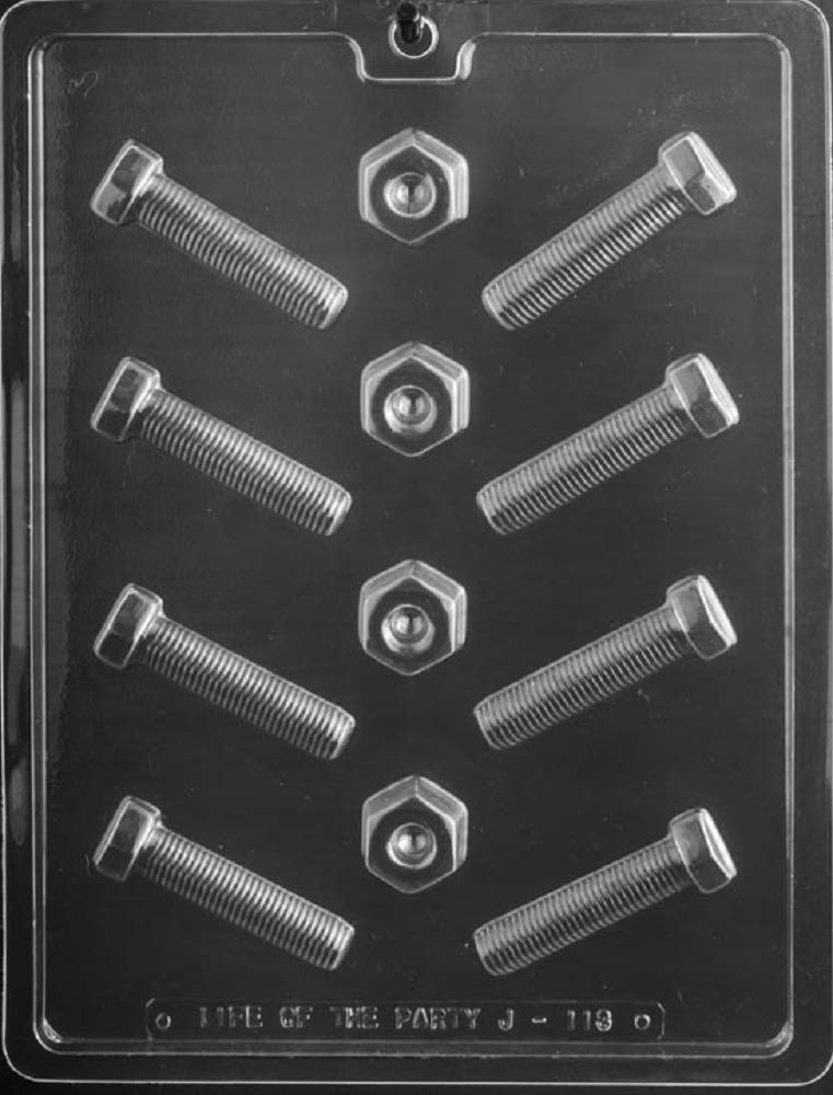 Grandmama'S Goodies J113 Nut & Bolt Chocolate Candy Mold With Exclusive Molding Instructions