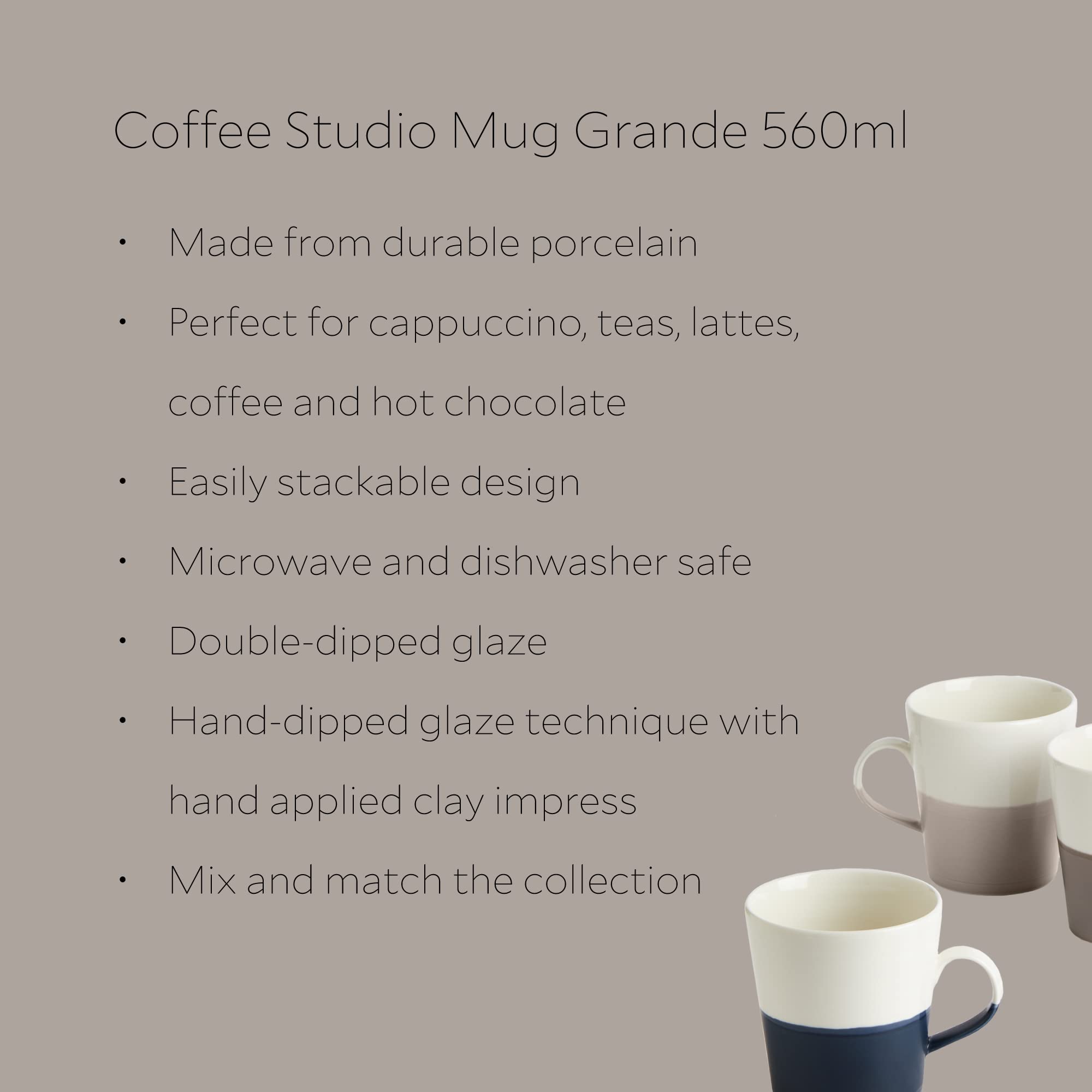 Royal Doulton Coffee Studio Mug Grande Set of 4