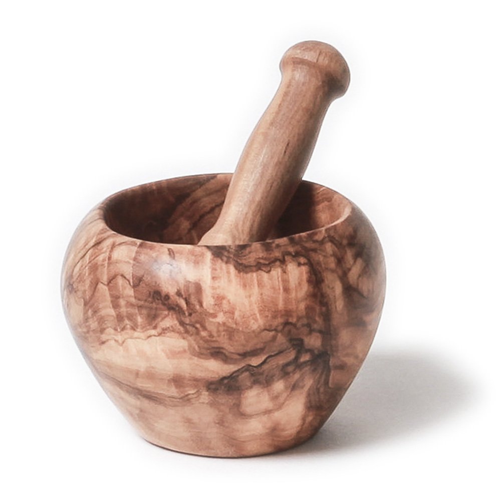 Berard Olive Wood Handcrafted Mortar And Pestle Set, 5''