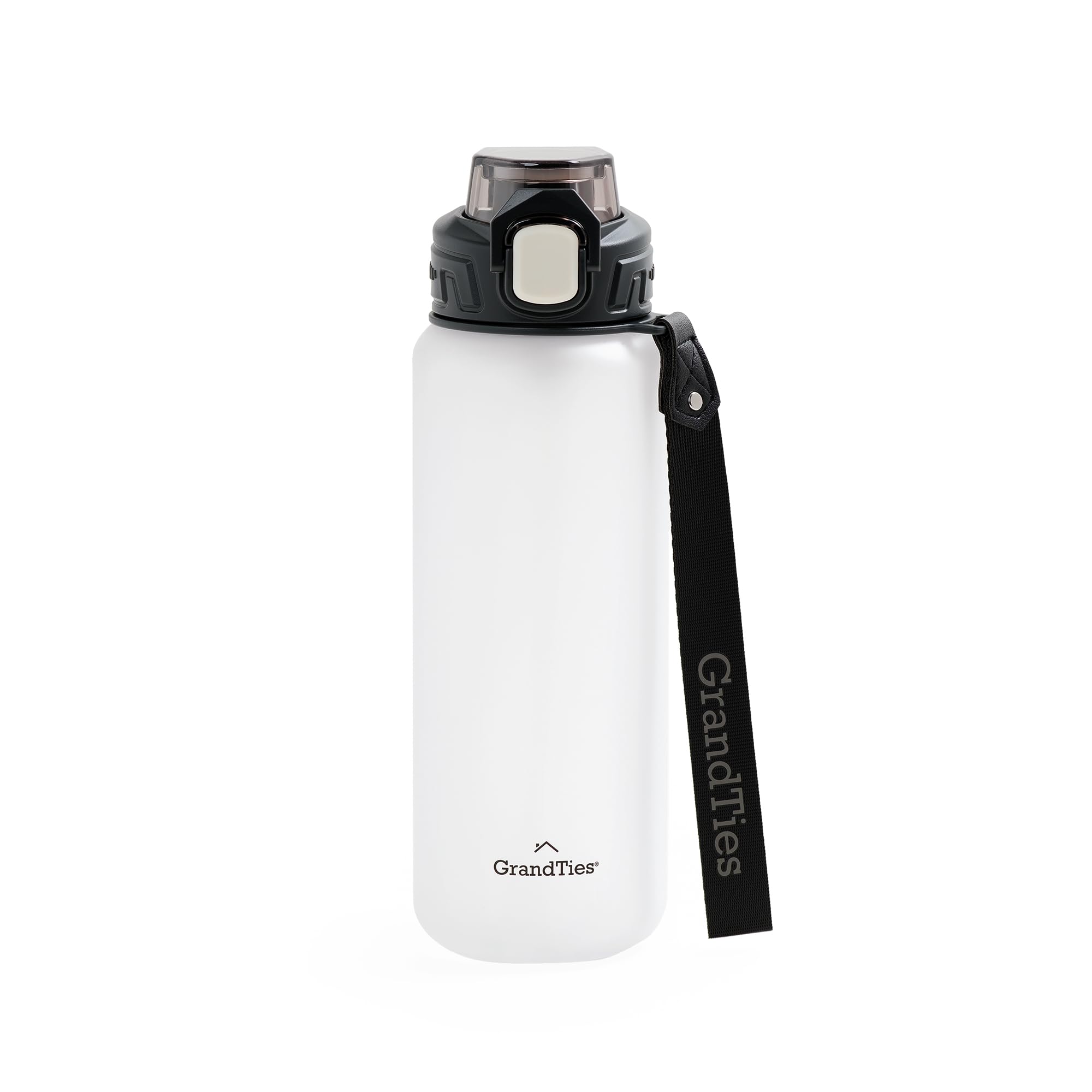 GRANDTIES Sports Tritan Plastic Water Bottle with Straw, Removable  Leakproof BPA Free Dishwasher Safe Travel Flask with Strap 