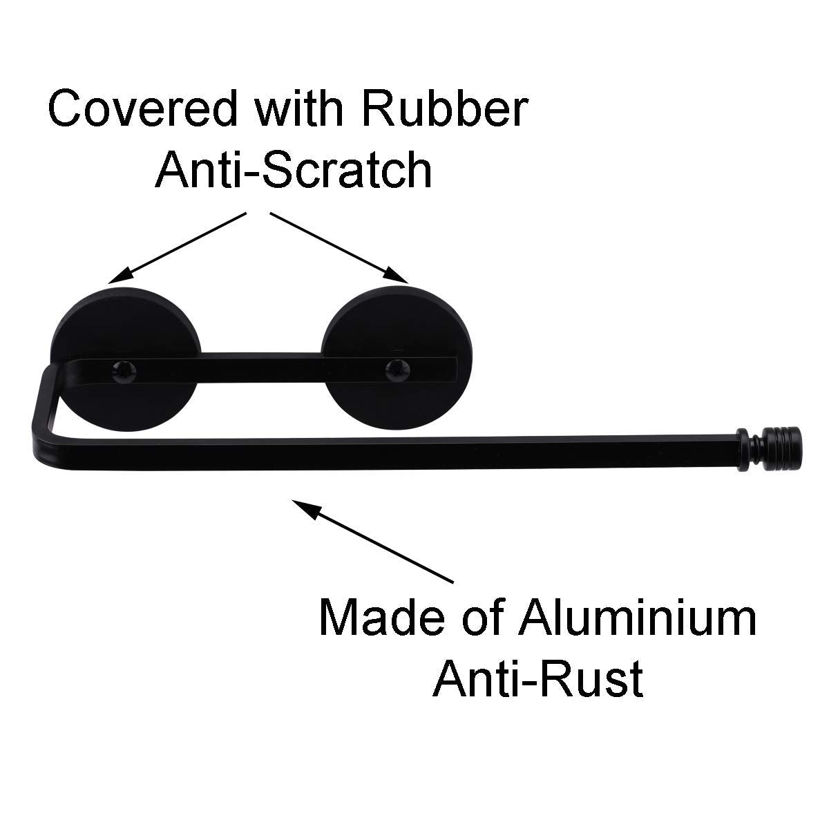 Magnetic Paper Towel Holder Paper Towel Rack Tower Bar For Refrigerator, Metal Cabinet Black