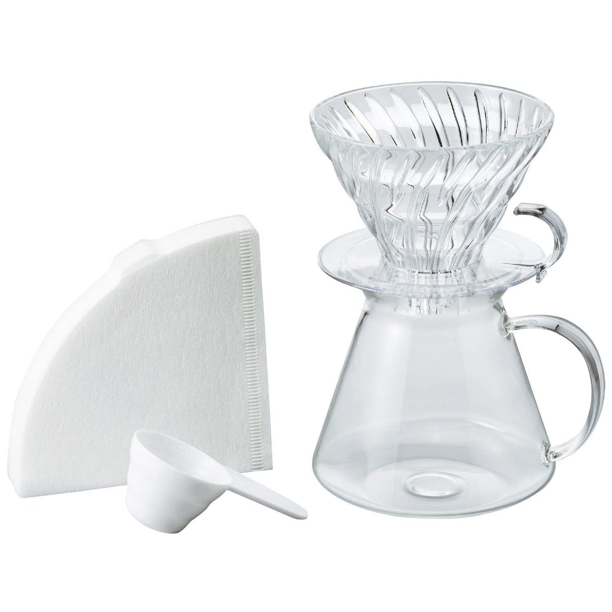 'Simply Hario'' Glass V60 Pour Over Set