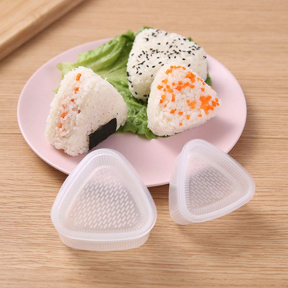 Luzen 6Pcs Clear Plastic Sushi Mold Case Box Triangle Rice Ball Mold Maker Sushi Diy Kitchen Tool With Lid For Beginners And Pro