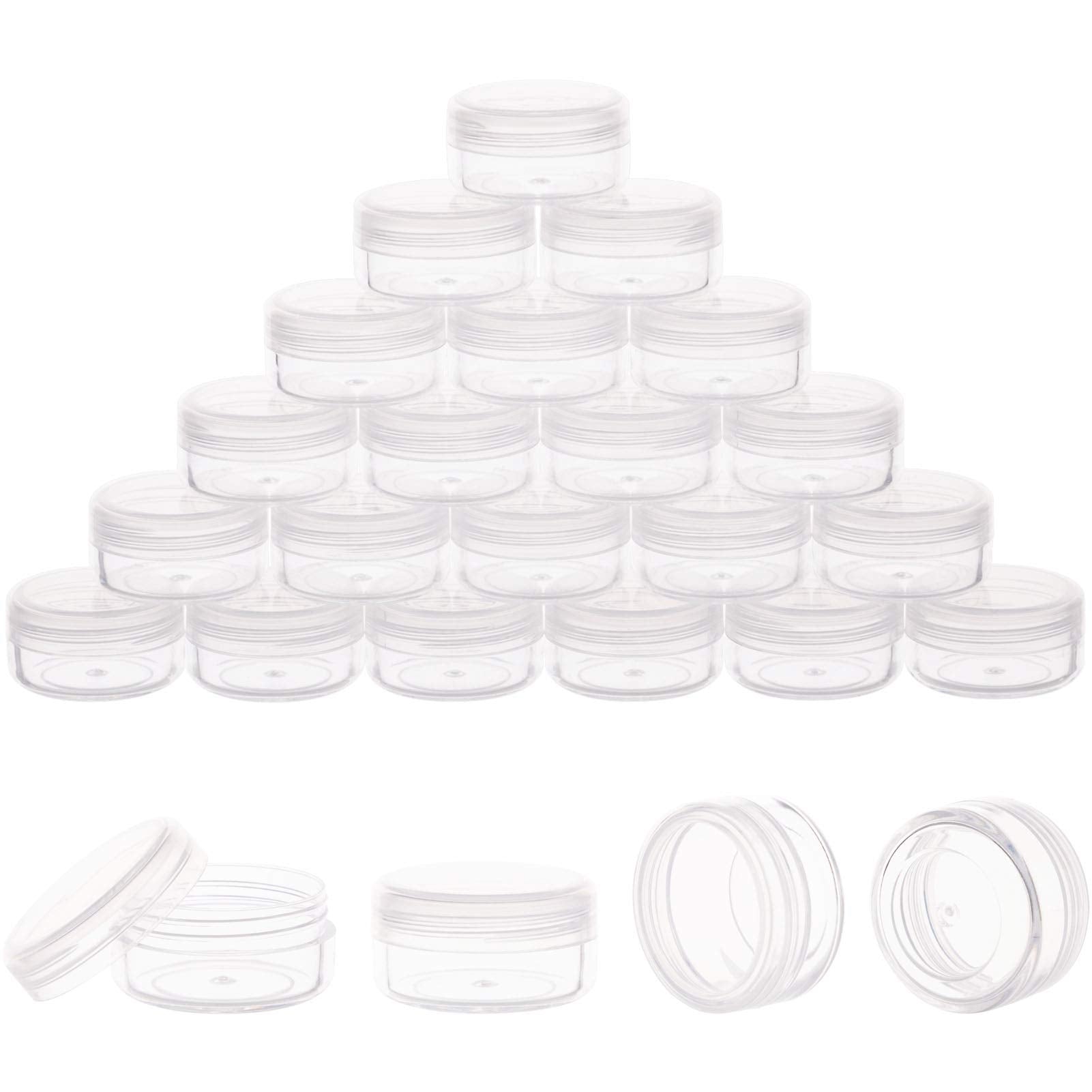 Tiny Cosmetic Containers, 3 Gram 50Pcs Sample Containers With Lids, Bpa Free Clear Sample Jars For Makeup, Lotion, Eye Shadow, P