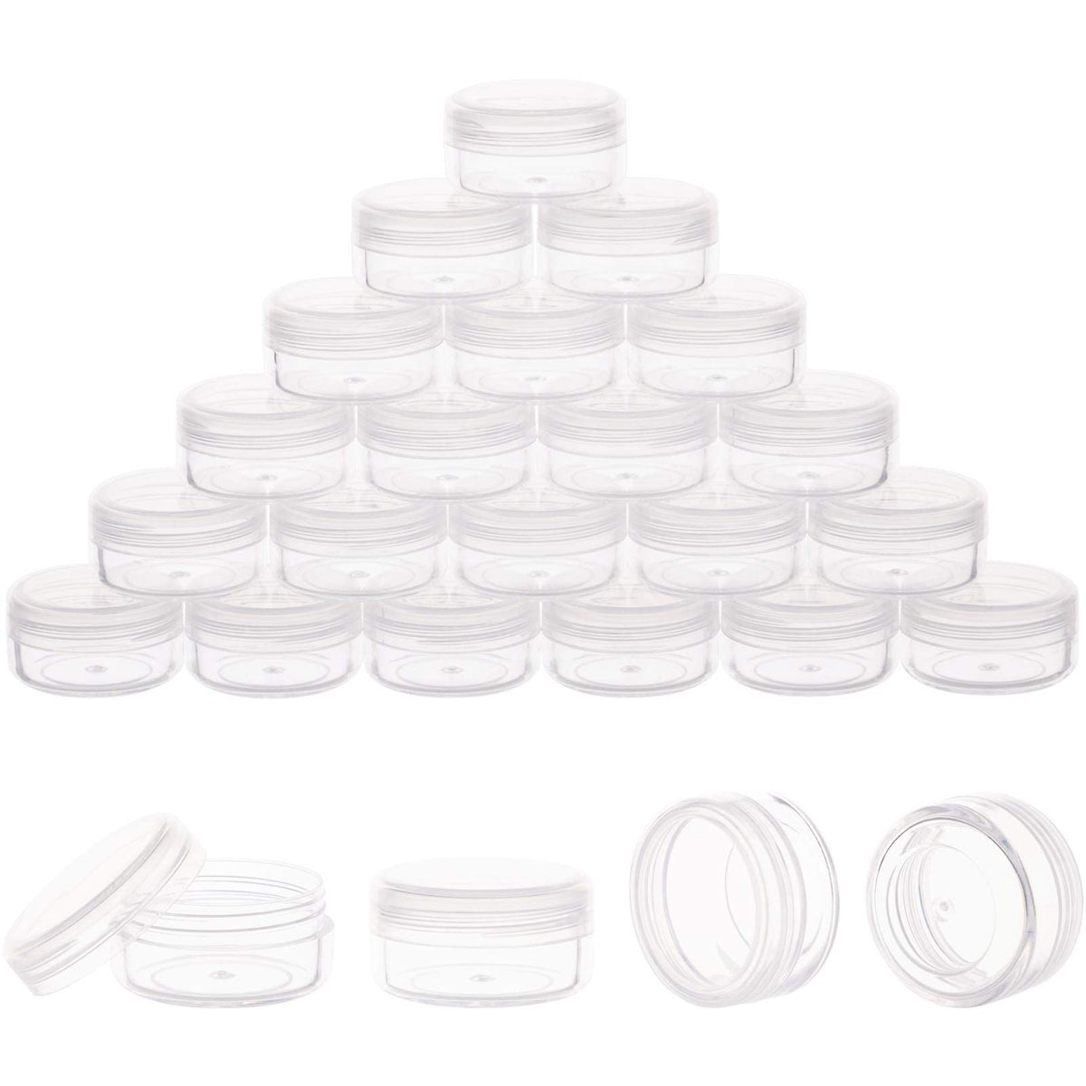 Tiny Cosmetic Containers, 3 Gram 25Pcs Sample Containers With Lids, Bpa Free Clear Sample Jars For Makeup, Lotion, Eye Shadow, P