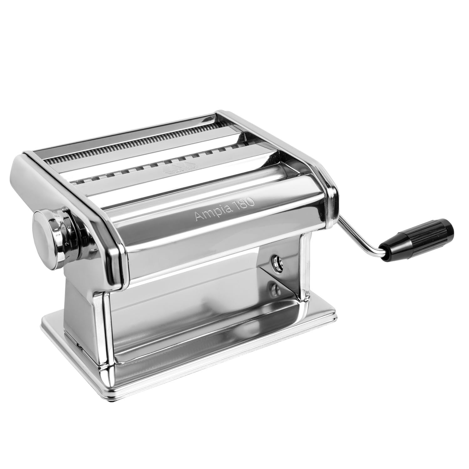 Marcato Made In Italy Ampia 180 Classic Manual Pasta Machine, Chrome Steel. Makes Lasagne, Fettuccine & Tagliolini.