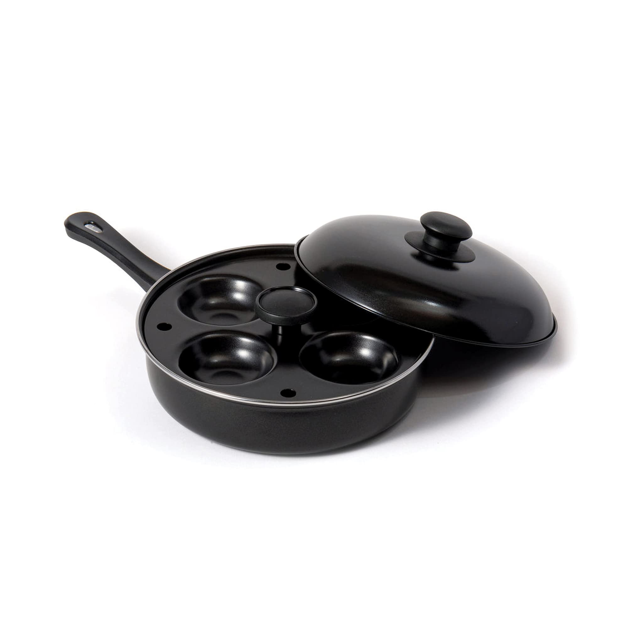 Fox Run Non-Stick Poaching, 13.5'' X 8'' Egg Poacher And Fry Pan, Black